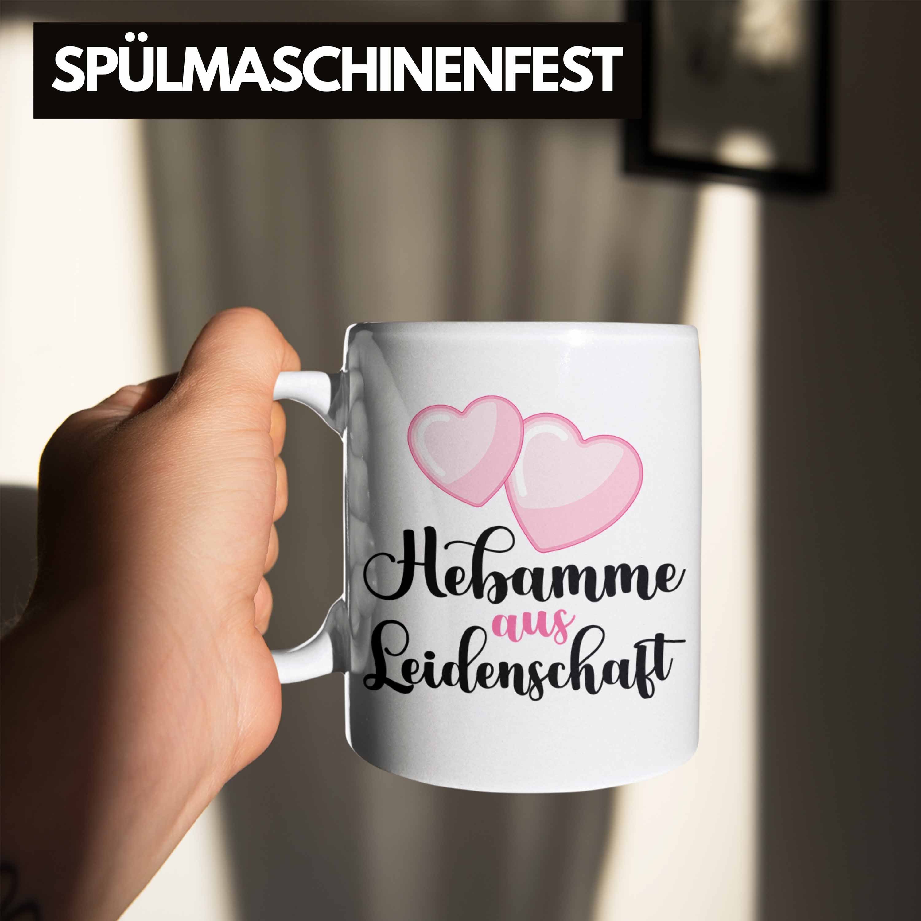 Dankeschön Leidenschaft Geschenk Spruch Trendation Gebur Tasse aus Hebamme Becher Tasse Weiss