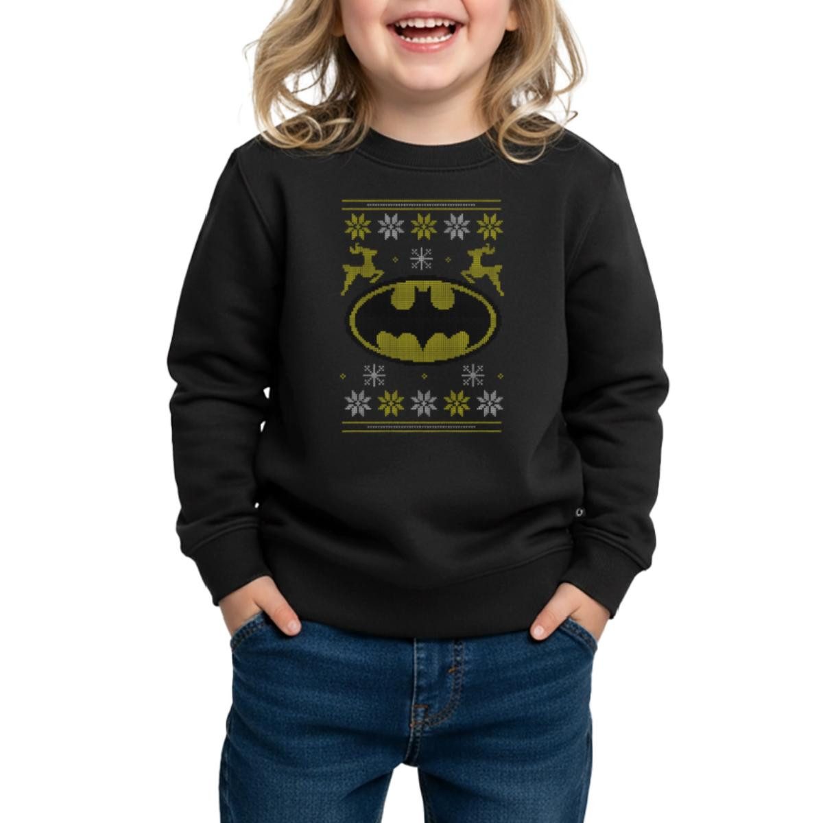 Sweatshirt Justice League Batman Logo Ugly Christmas Kinder Premium Pullover