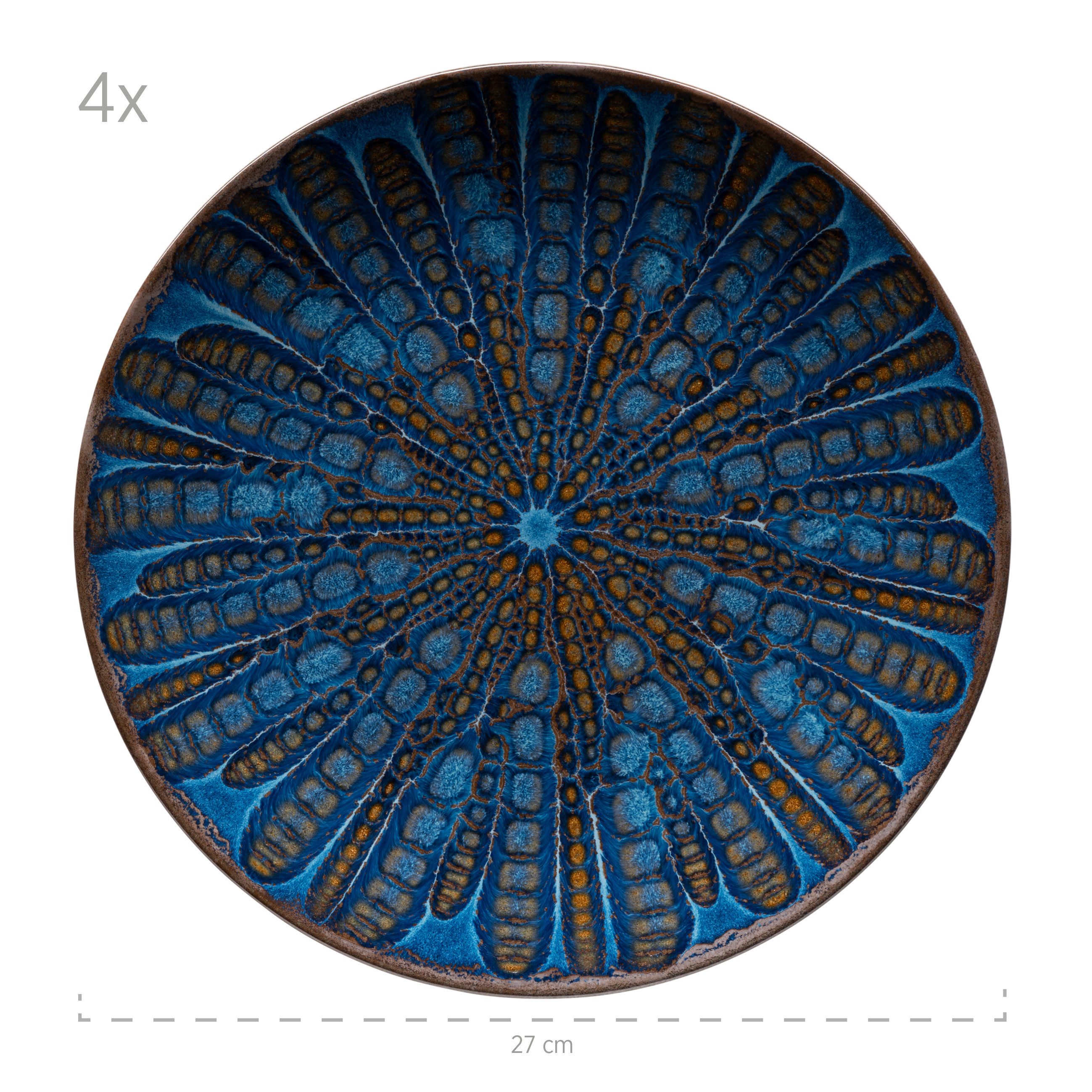 Mäser Tafelservice 12-tlg. "Aquamarine" Steinzeug, blau – Bild 2 von 4