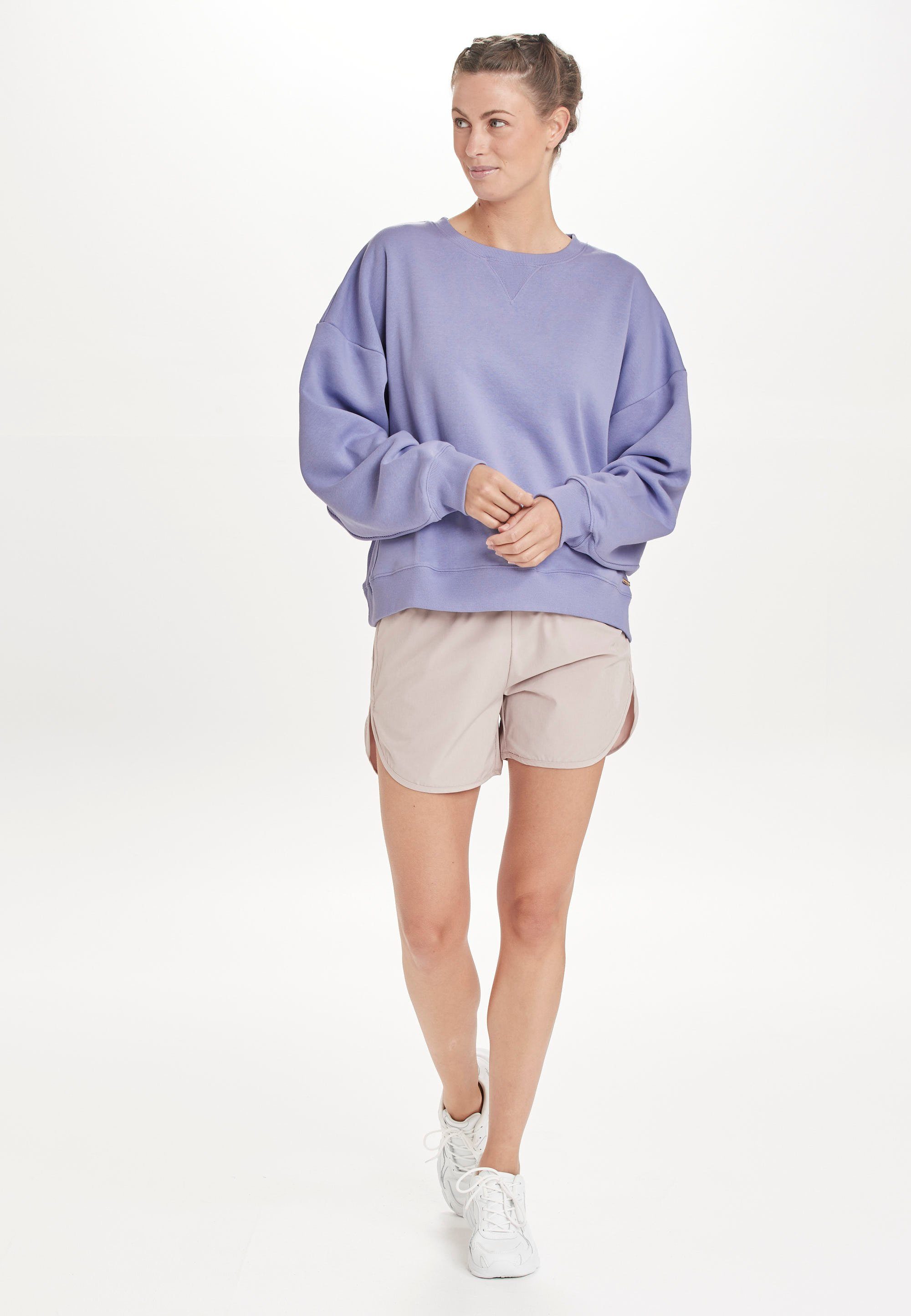 Sweatshirt helllila Oversized-Schnitt im lässigen ATHLECIA Eudonie