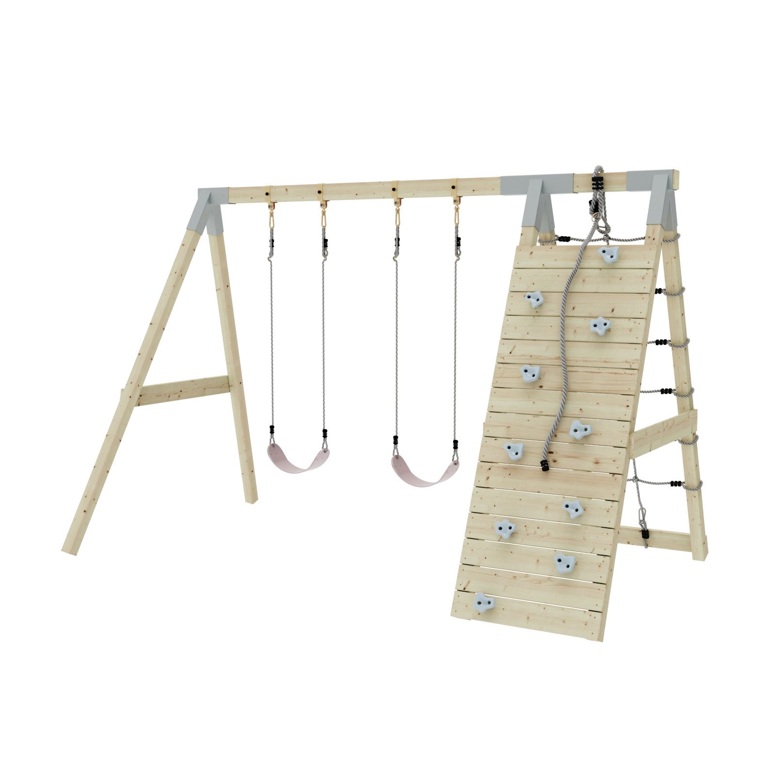 OutdoorToys Klettergerüst Biene aus Holz in Altrosa, aus Holz in Altrosa