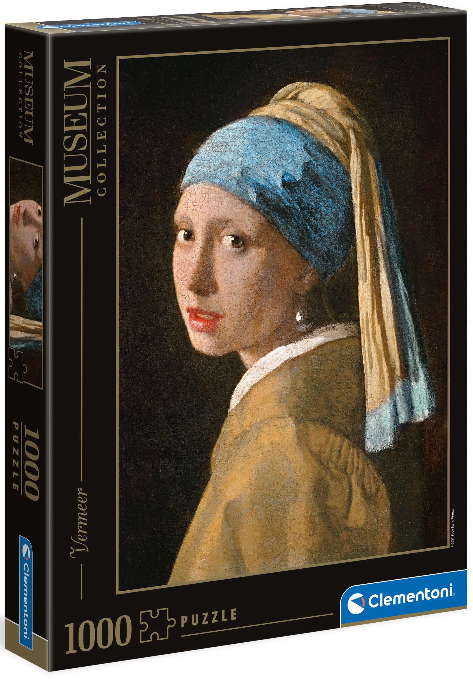 Clementoni® Puzzle Museum Puzzleteile, FSC® Mädchen 1000 Made Vermeer - Perlenohrring, dem - Wald schützt Collection, mit Das Europe, in weltweit 
