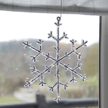 STAR TRADING Beleuchtetes Fensterbild "Icy" Acryl, warmweiß, L280mm