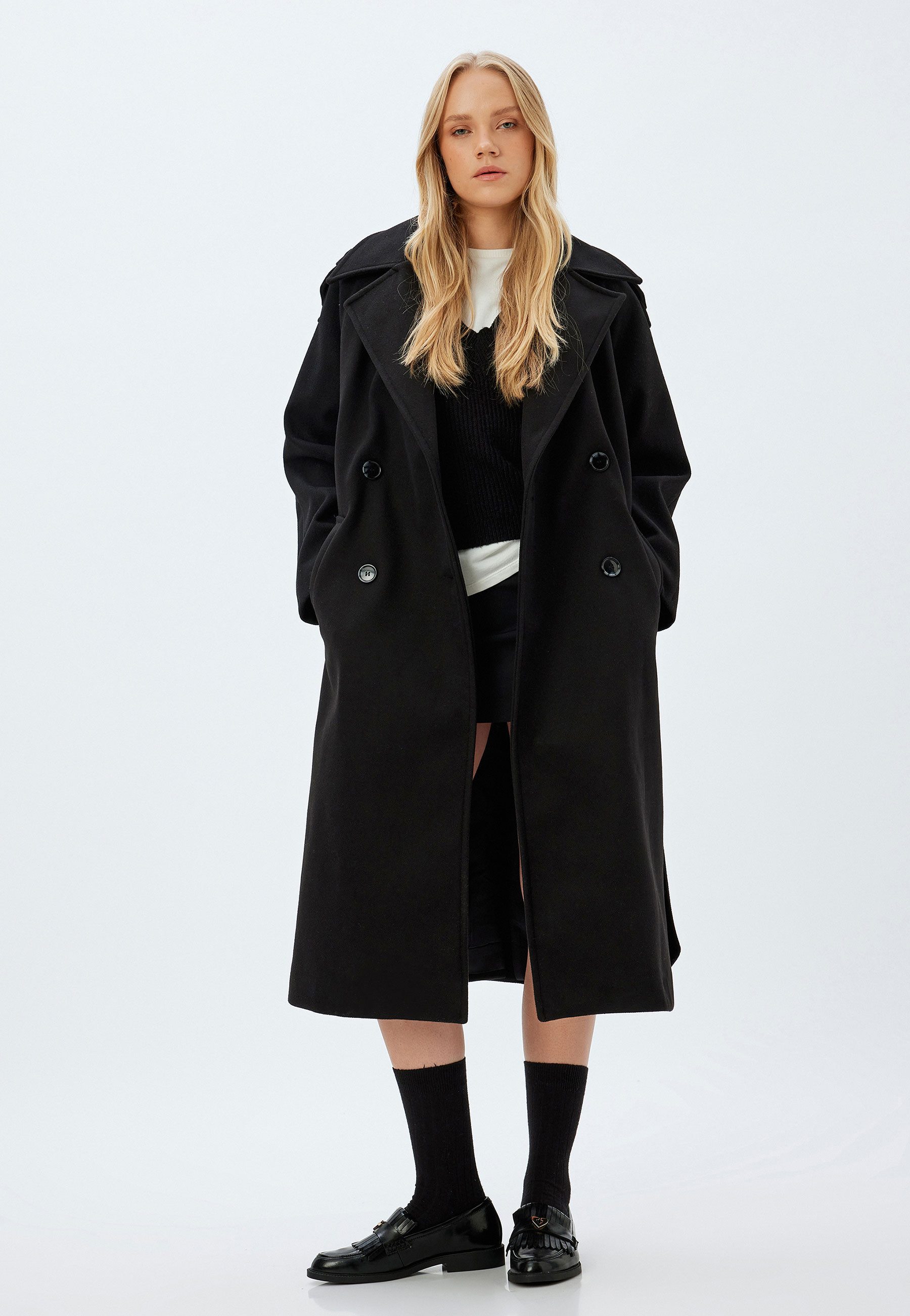 Koton Langmantel Regular Jacket Kragen günstig online kaufen