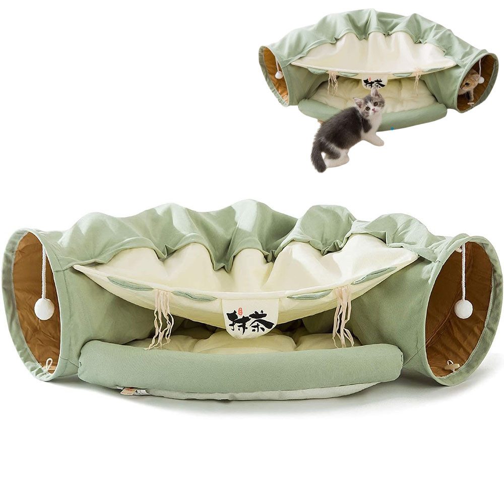 SURFOU Tierbett Katzentunnel Mit Schlafplatz, Rascheltunnel Für Katzen, kat günstig online kaufen