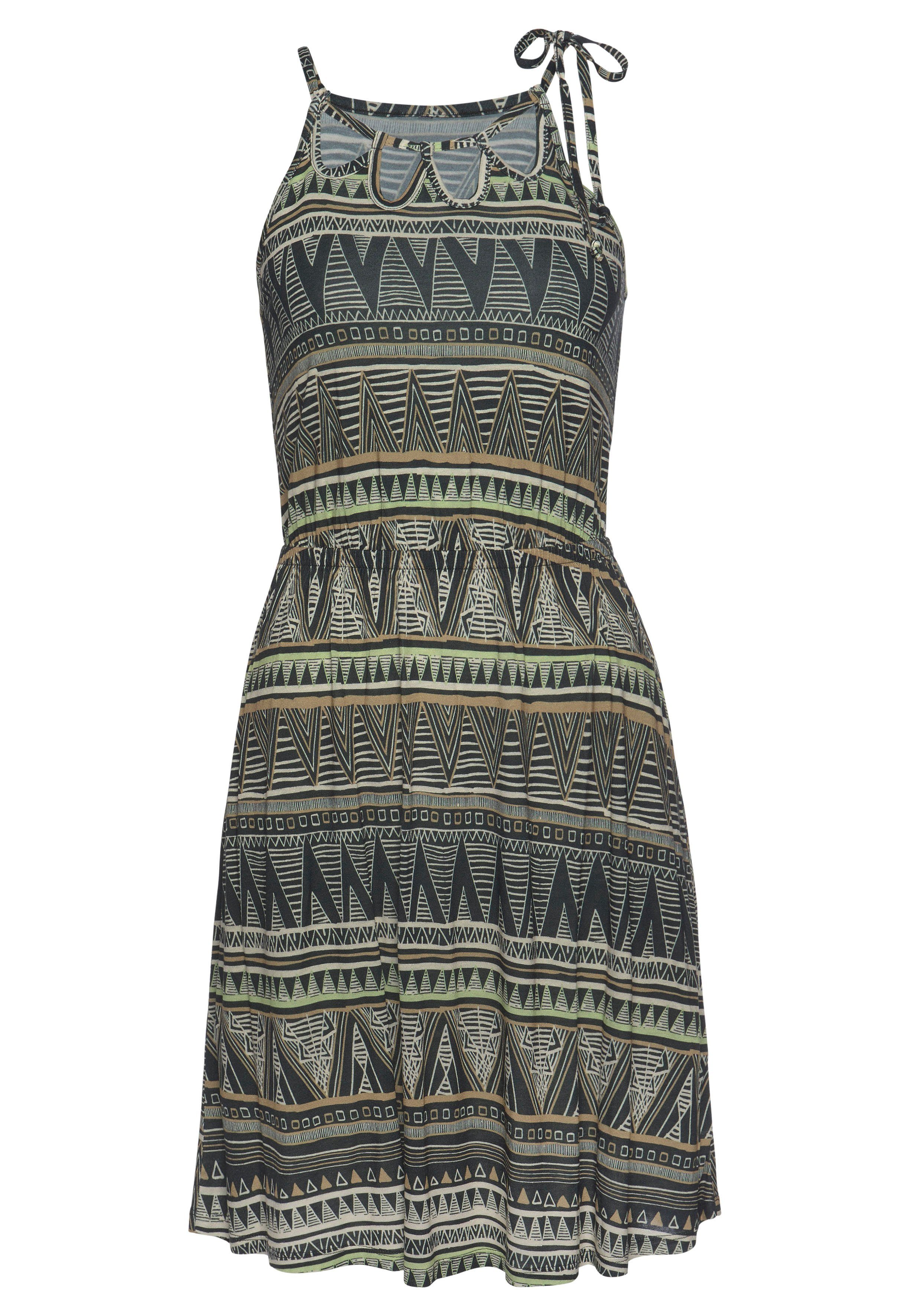 Beachtime Jerseykleid mit Alloverdruck und Cut-Outs günstig online kaufen
