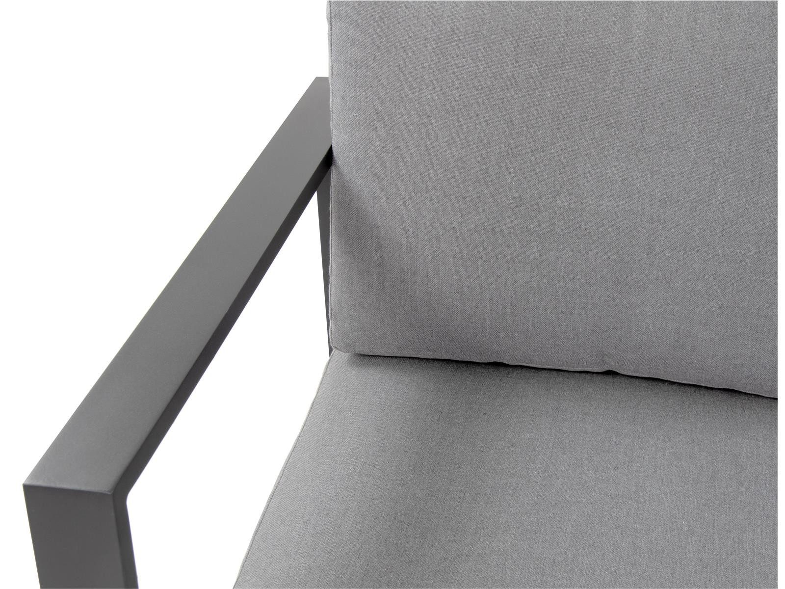 bellavista - Home&Garden® Gartenlounge-Set »Braga« Lounge Set Alu Ecklounge Loungemöbel Sitzgruppe Gartenmöbel, (Set, 5-tlg., 1x Eckbank (2x 2-Sitzer Bank), 1x Hocker, 1x Tisch, 1x Beistelltisch), grau, Aluminium, für 5 Personen, wetterfest - Garten, Terrasse