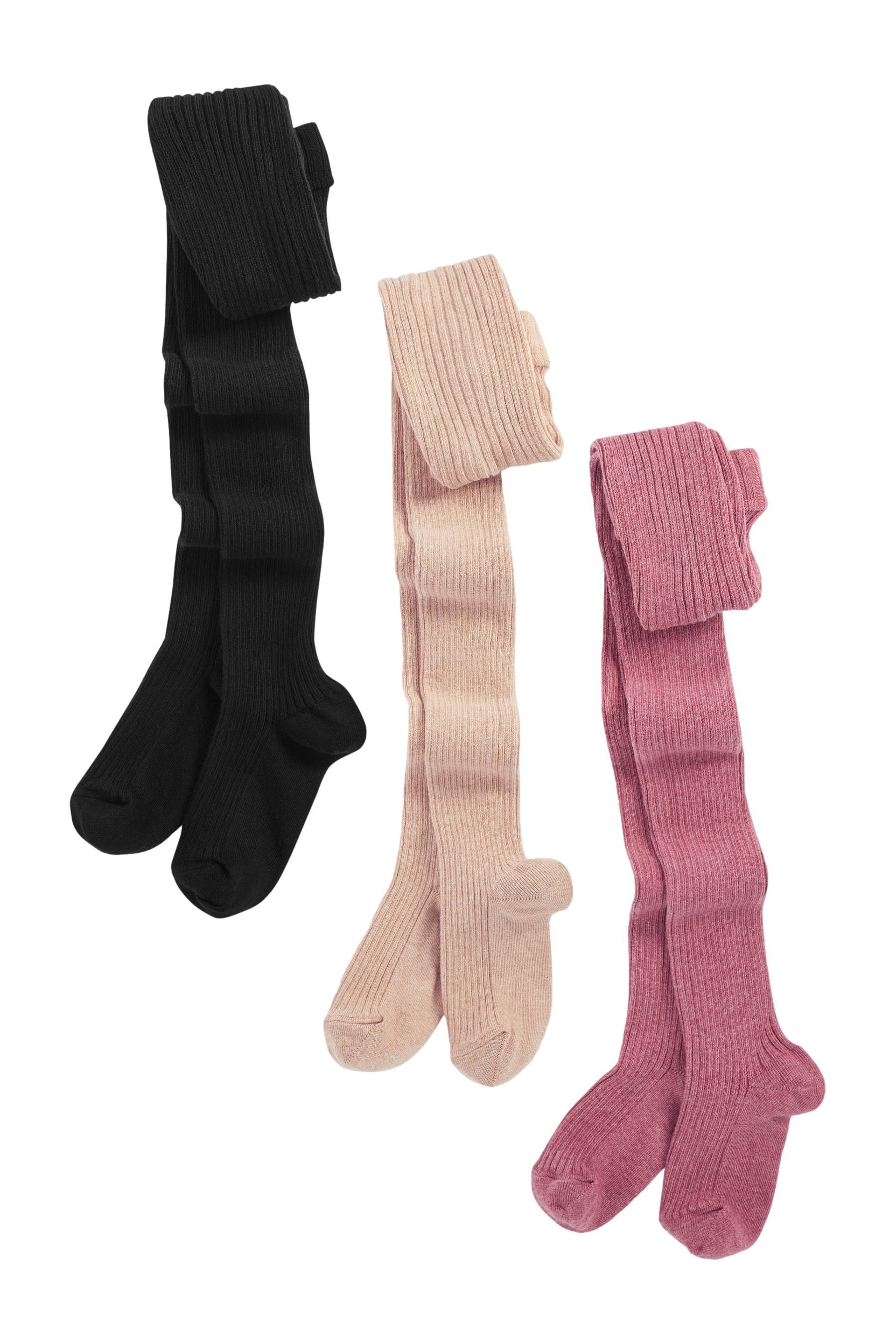 Strickstrumpfhose Strumpfhosen mit Zopfmuster, 3er-Pack