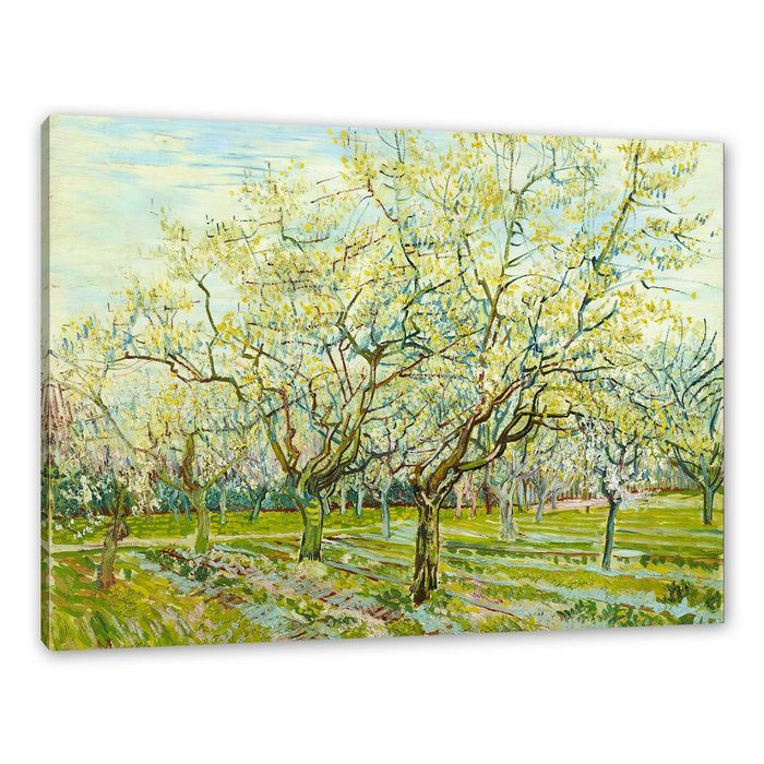 Pixxprint Leinwandbild Vincent Van Gogh - Der weiße Obstgarten Wanddekoration (1 St) Leinwandbild fertig bespannt inkl. Zackenaufhänger