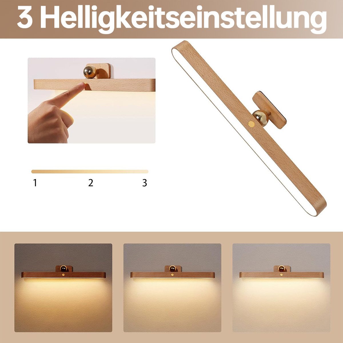 RWEUOQ Spiegelleuchte LED-Kosmetikleuchte, 360° drehbar, magnetisch, günstig online kaufen