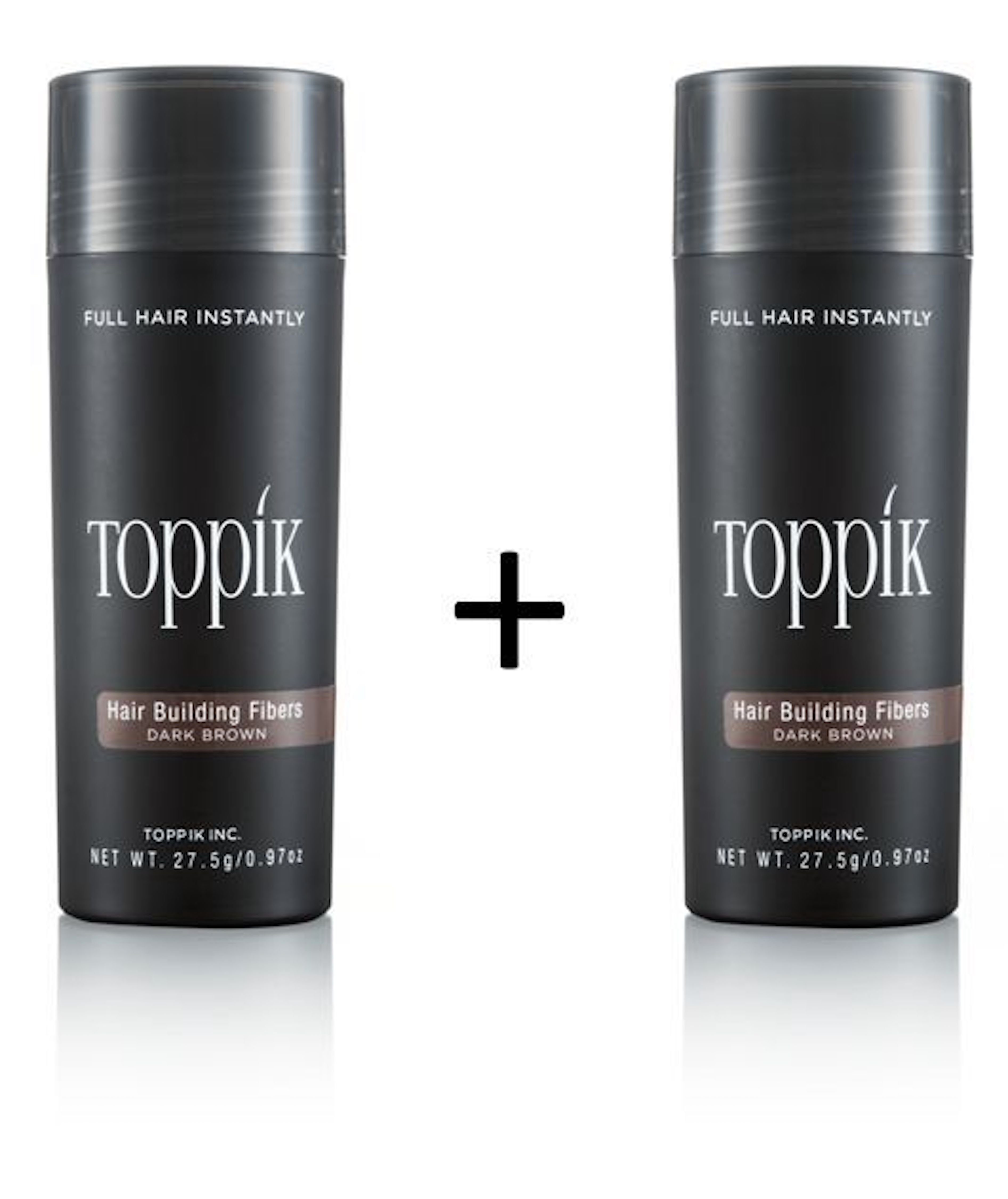 TOPPIK Haarstyling-Set 2 x TOPPIK 27,5 g. - Haarverdichter Streuhaar Schütthaar Hair Fibers Microhairs - Sparangebot!, Haarpuder Mittelbraun