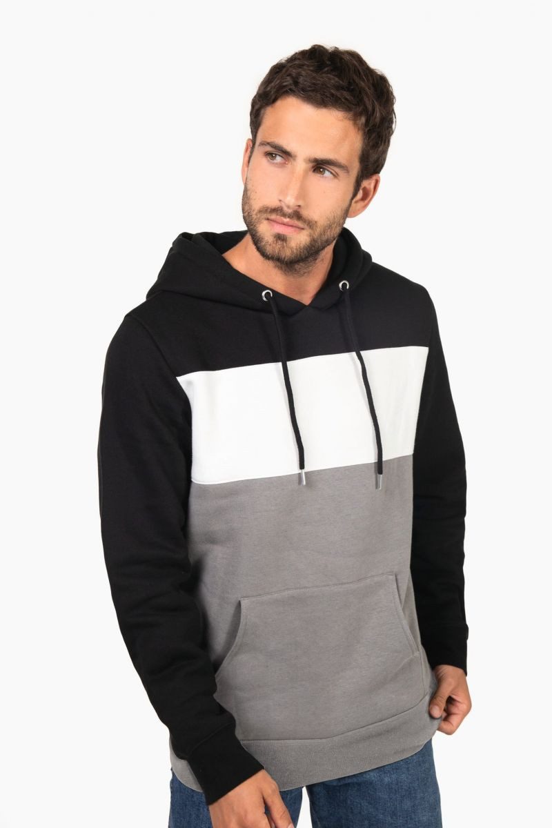 Kariban Kapuzenpullover Dreifarbiges Kapuzensweatshirt, Unisex