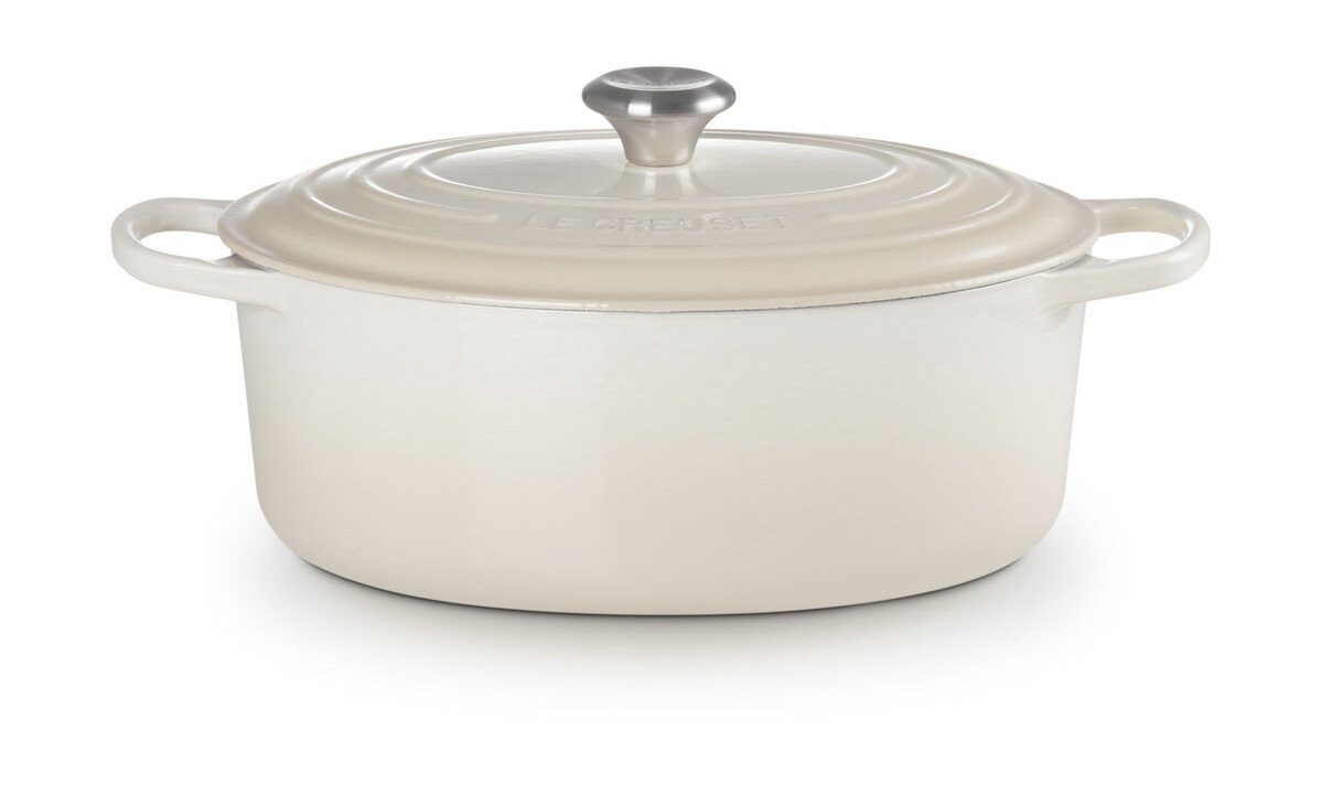 LE CREUSET Bräter Bräter mit Deckel 31 cm Signature Meringue, Gusseisen