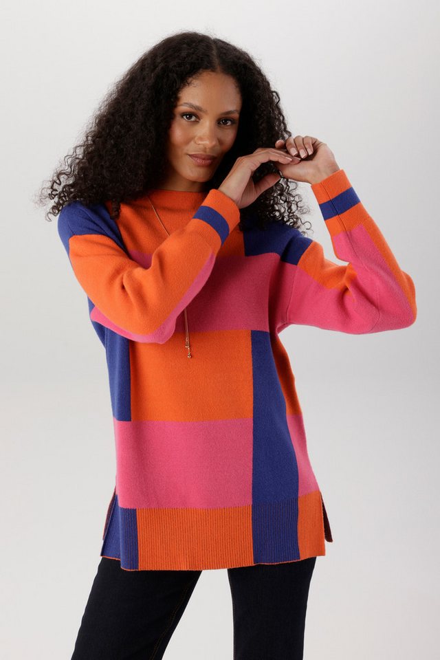 Aniston SELECTED Strickpullover in trendstarker Color-Blocking-Optik allover - NEUE KOLLEKTION