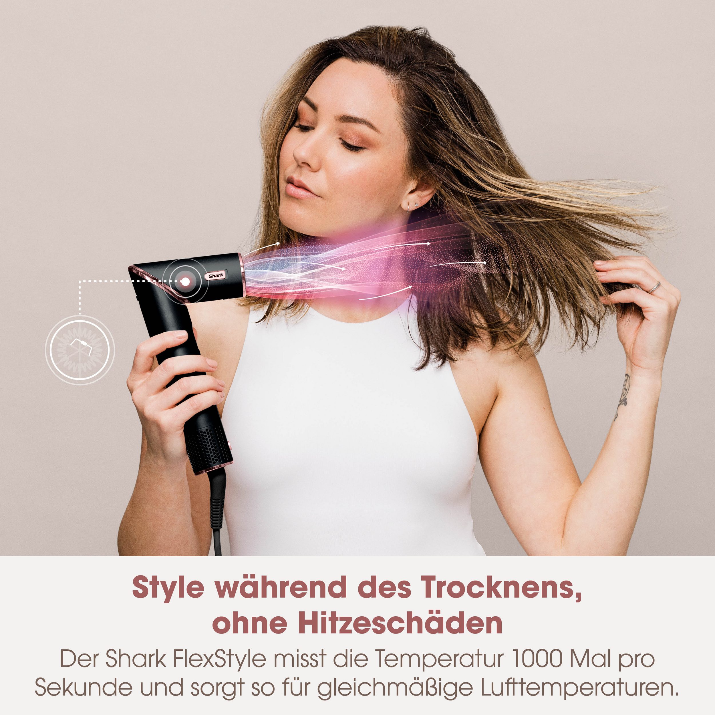 Shark Multihaarstyler FlexStyle 5-in-1 Haarstyler und -trockner - Schwarz HD446EU, Mit einer Drehung vom leistungsstarken Haartrockner zum Styler