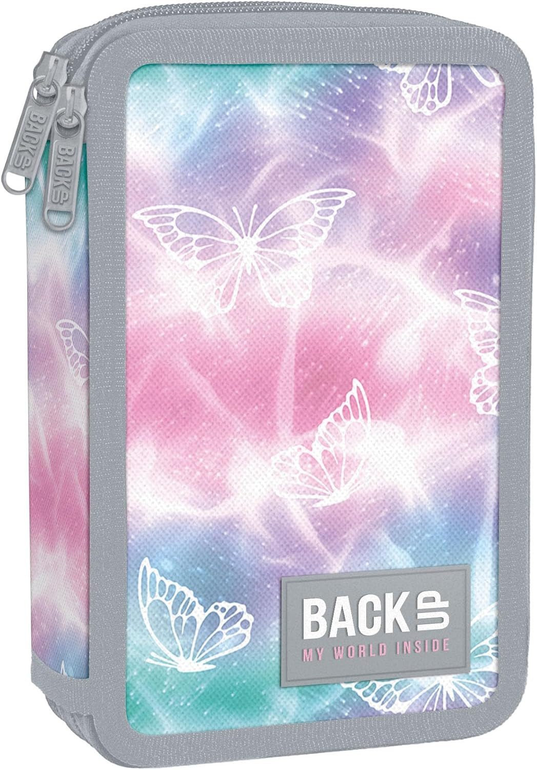 GOLDKIDS Federmäppchen 2 Fächer - Mäppchen für Mädchen - Federmappe, (2-Fach Federtasche Gefüllte Schüleretui, 1-tlg., 32-teilig - Schulmäppchen und), Hausaufgabenheft