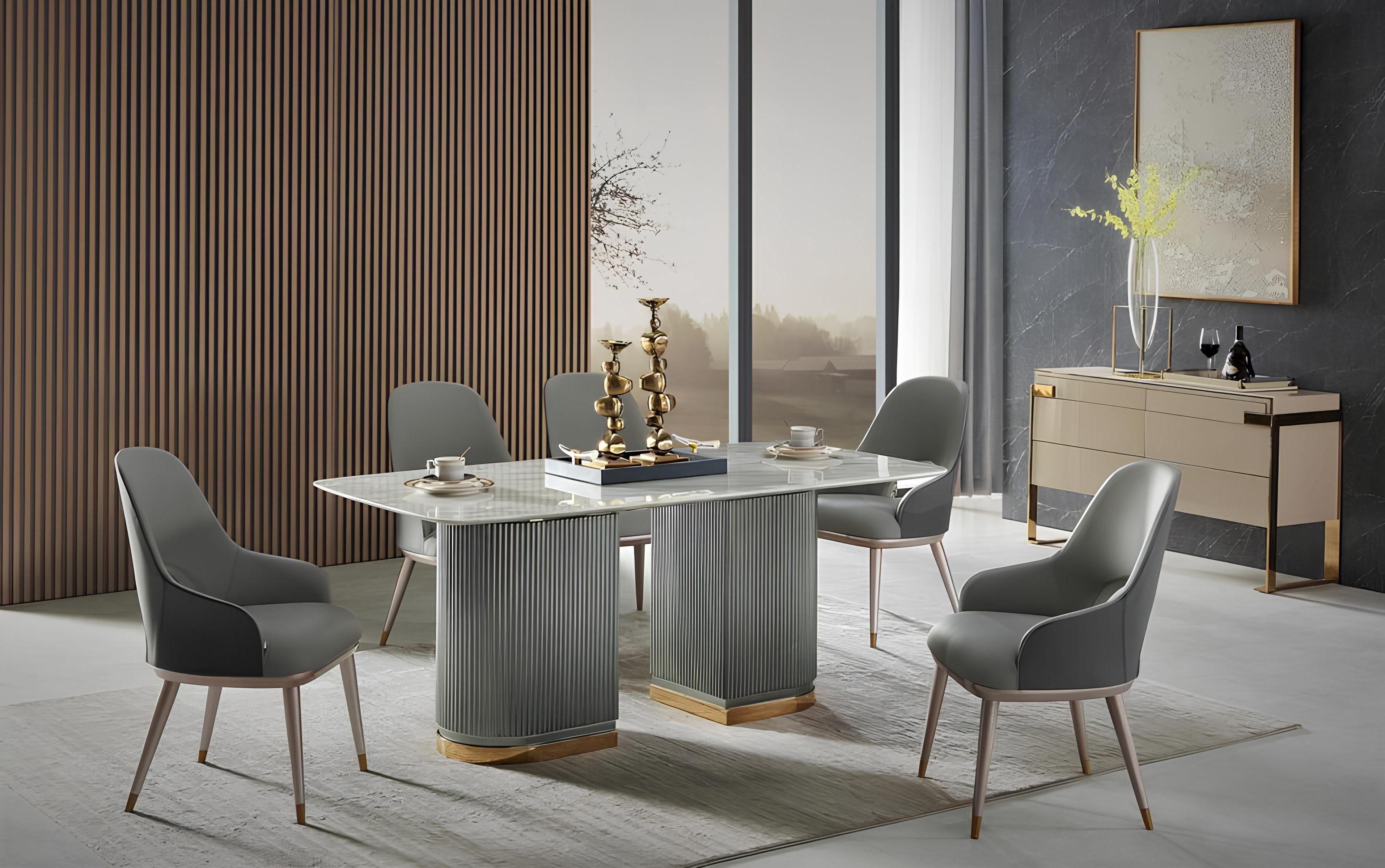 Xlmoebel Essgruppe Klassisches Esszimmermöbel-Set aus Holz mit Lehnstühlen, (Essgruppe, 7-tlg., Sofagarnitur 3 + 1 Sitzer), Hergestellt in Europa