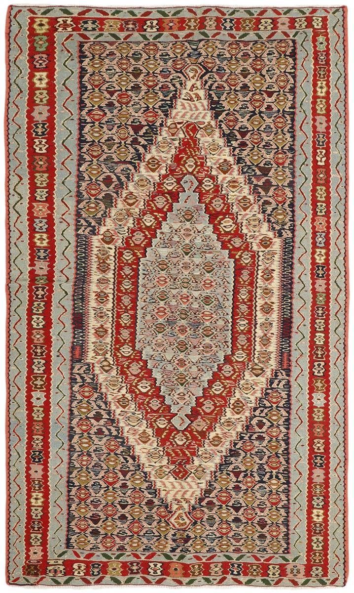 Orientteppich Kelim Fars Senneh 137x248 Handgeknüpfter Orientteppich, Nain Trading, rechteckig, Höhe: 4 mm