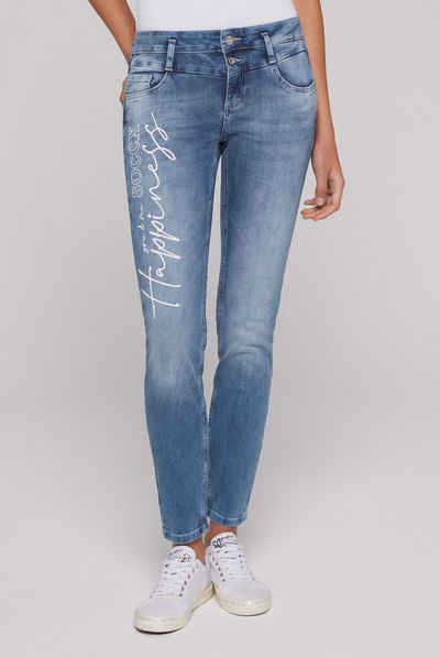 SOCCX Slim-fit-Jeans mit Bleaching-Effekten