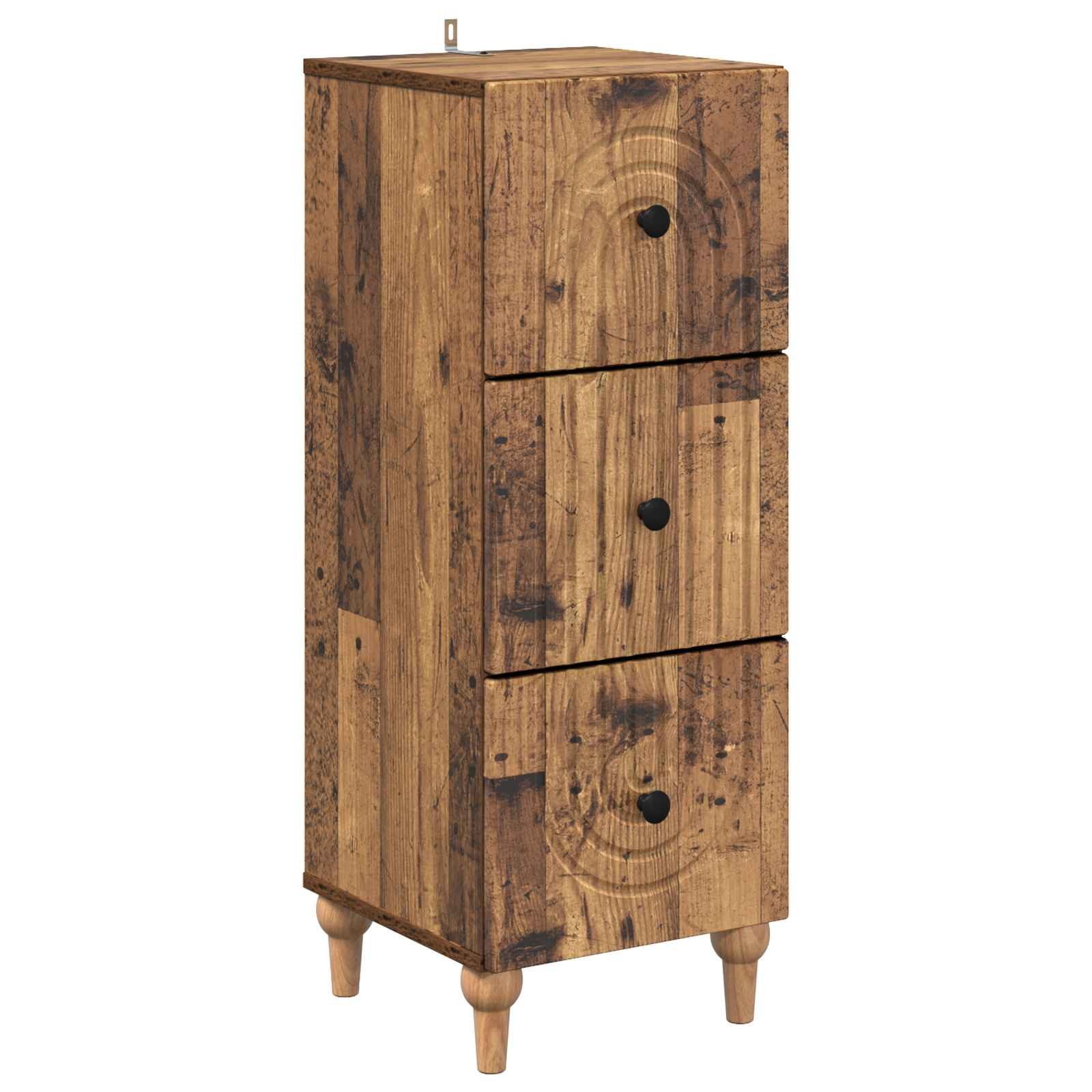Schranksystem Schubladenschrank 33 x 34,5 x 90 cm Holzwerkstoff Altholz