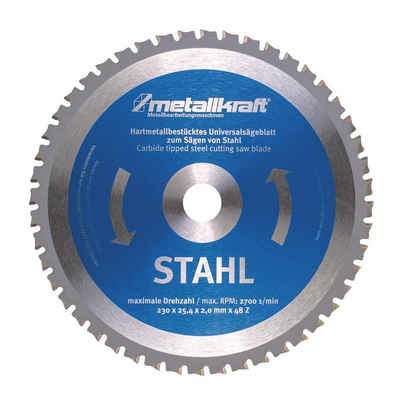 Metallkraft Kreissägeblatt Metallkraft Sägeblatt für Stahl ø 230 x 2,0 x 25,4 mm Z48, für dünnes