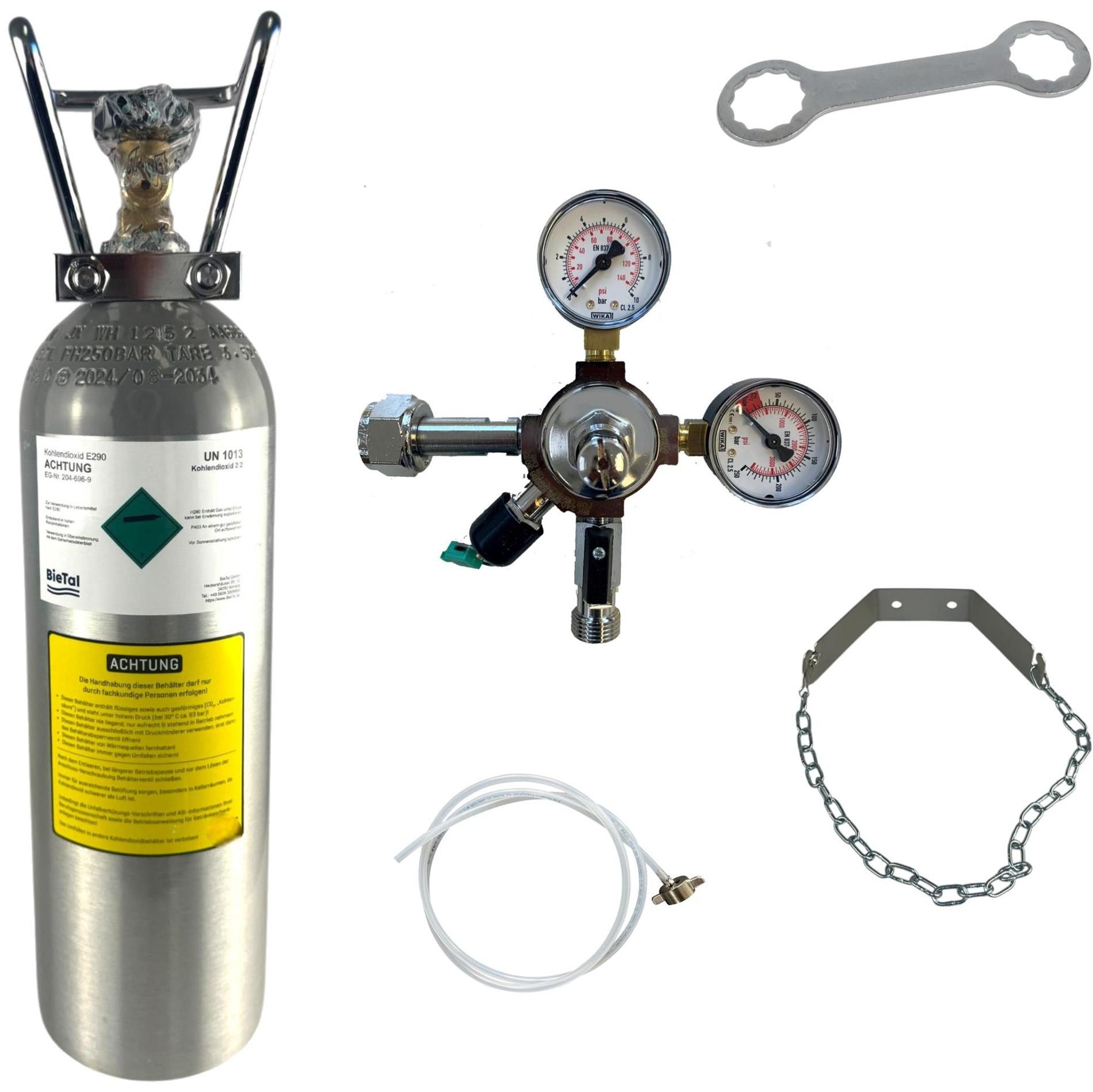 BieTal Zapfanlage Umrüstsatz Umbauset Quooker Cube CO2 Flasche Umrüstung Zubehörset, Umrüstsatz Umbauset Kohlensäure