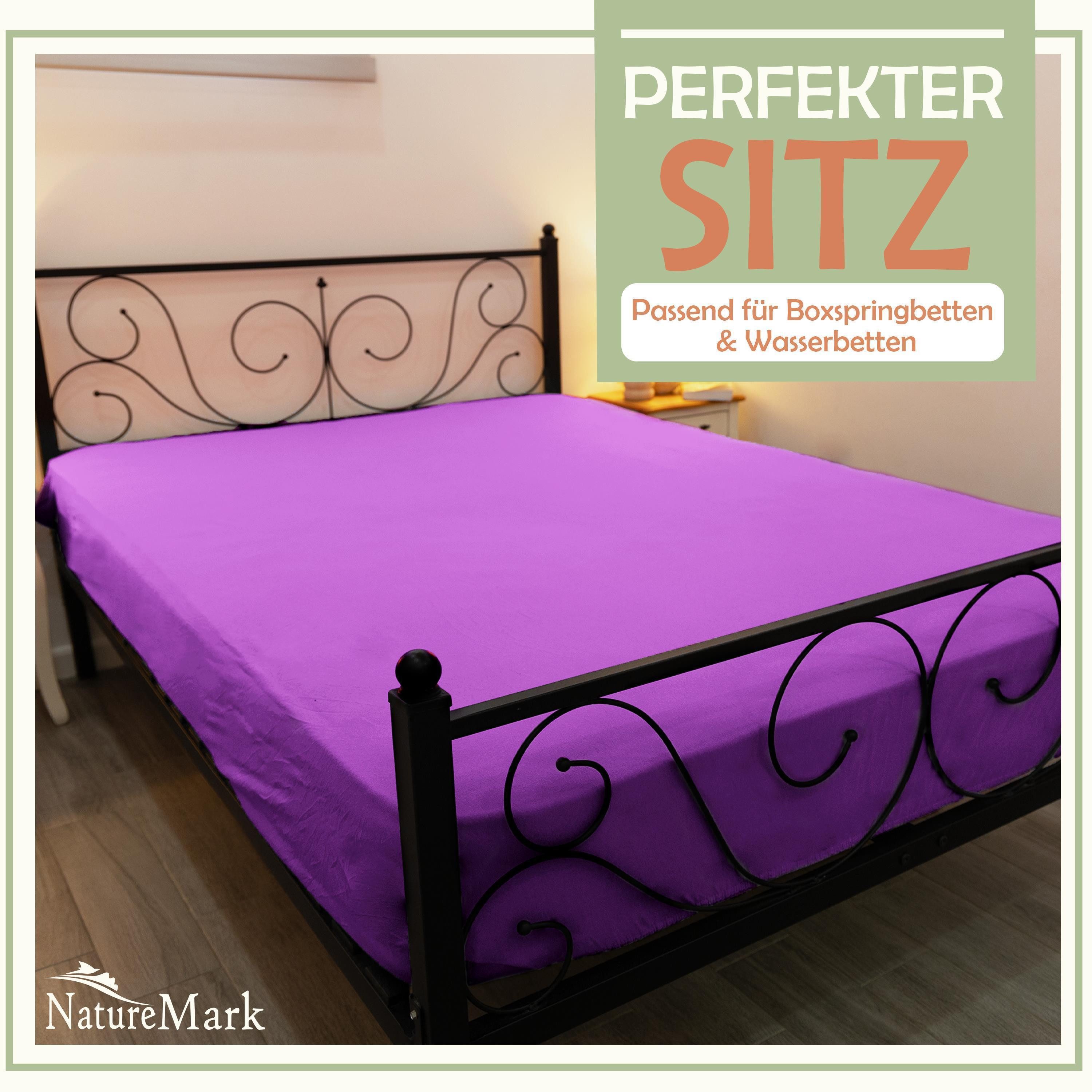 NatureMark Spannbettlaken Mikrofaser Spannbetttuch, Polyester, Gummizug: ru günstig online kaufen