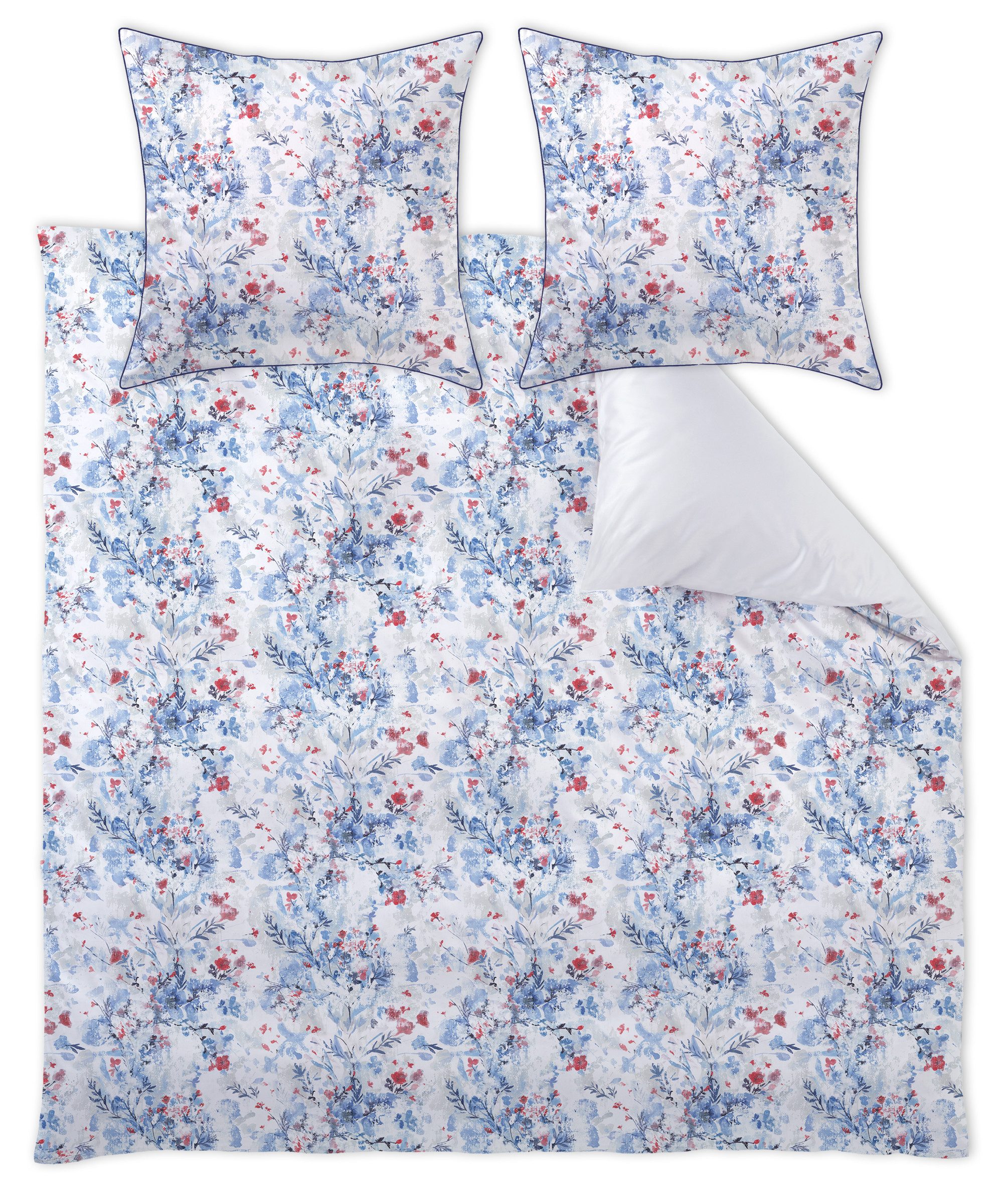 Curt Bauer Bettwäsche Mako-Satin Esther frosty blue 200 cm x 200 cm, Bettbe günstig online kaufen