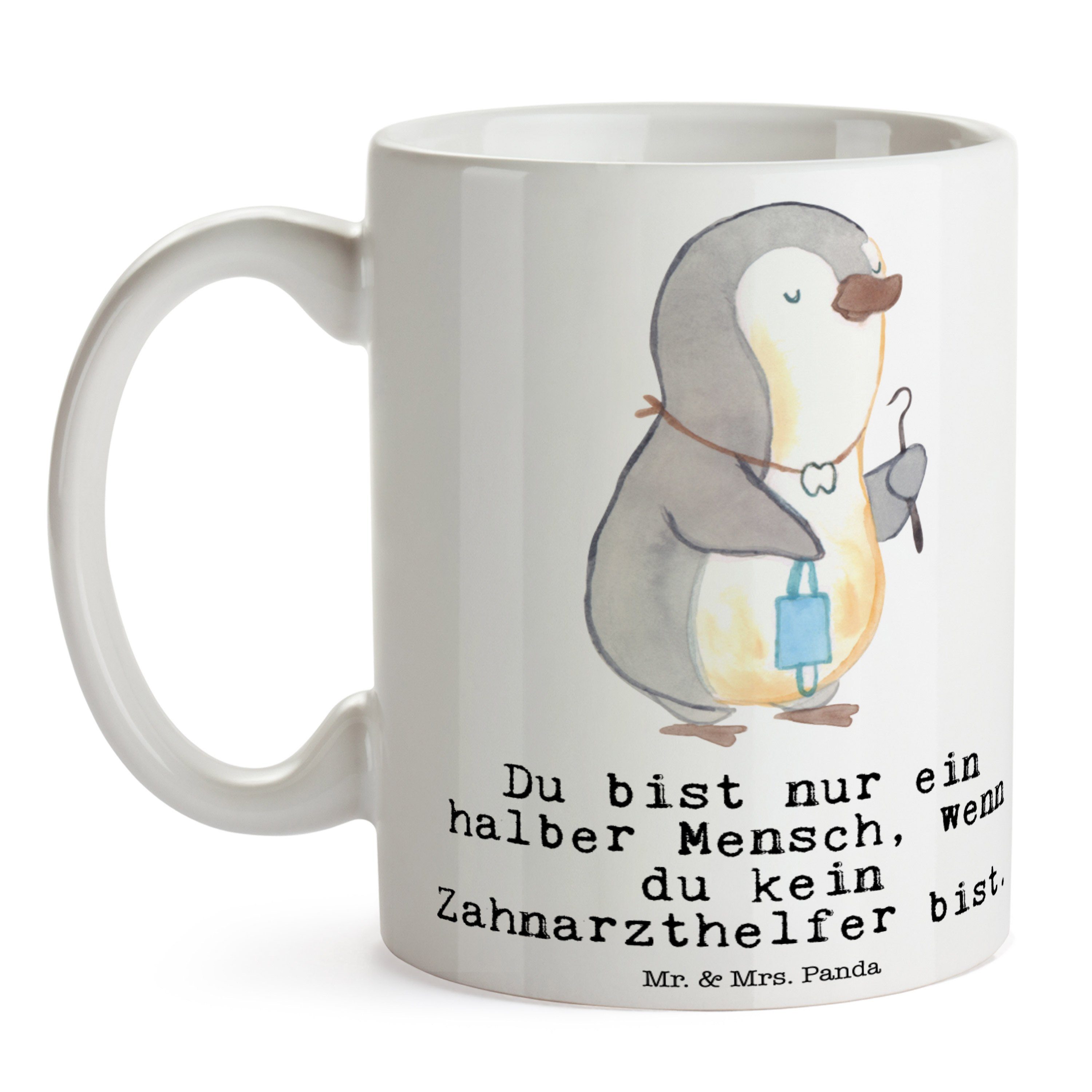 Zahnarzthelfer Mrs. & Weiß Ber, Tasse Geschenk, - mit Herz Panda Tasse, Porzellantasse, - Mr. Keramik