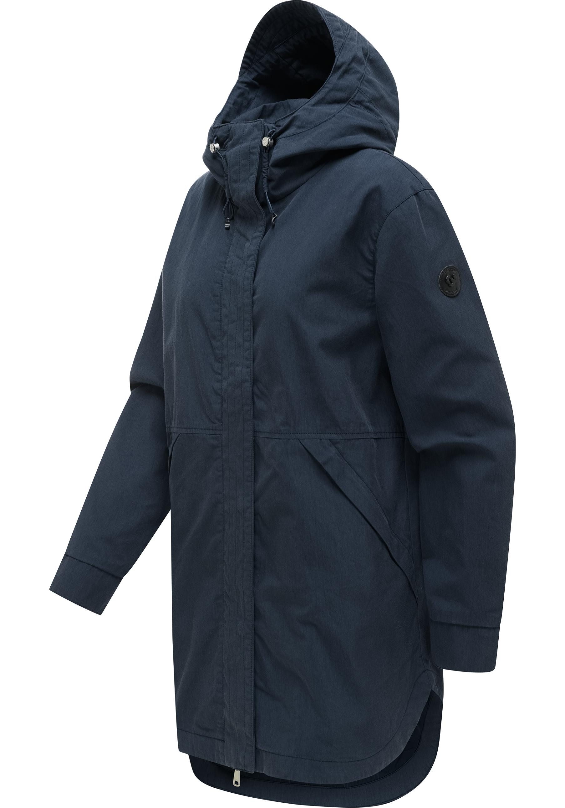 Ragwear Kurzmantel Lamyja B Leichter Oversize-Übergangsparka mit Kapuze