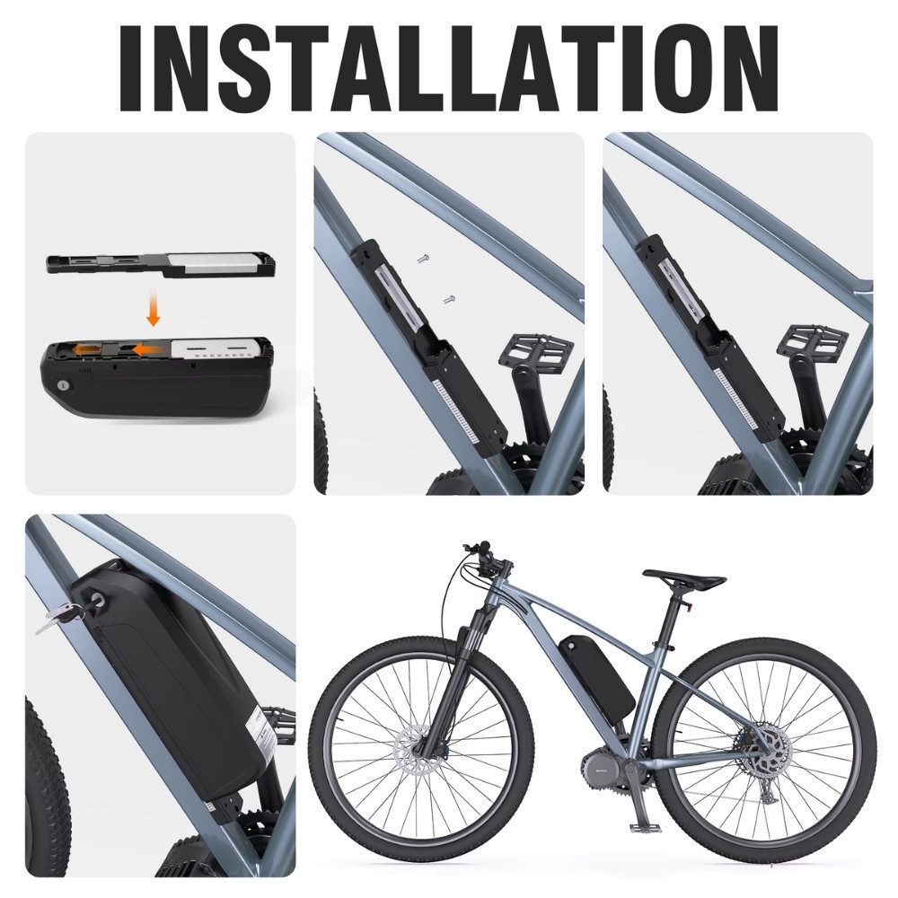 Athlix Varstrom E-Bike Akku Lithium-Ionen Batterie Ersatzakku E-Bike Akku 13000 mAh (36 V), Abnehmbare Bauweise, LED-Akkustandsanzeige, integriertes Rahmenschlo – Bild 3 von 4