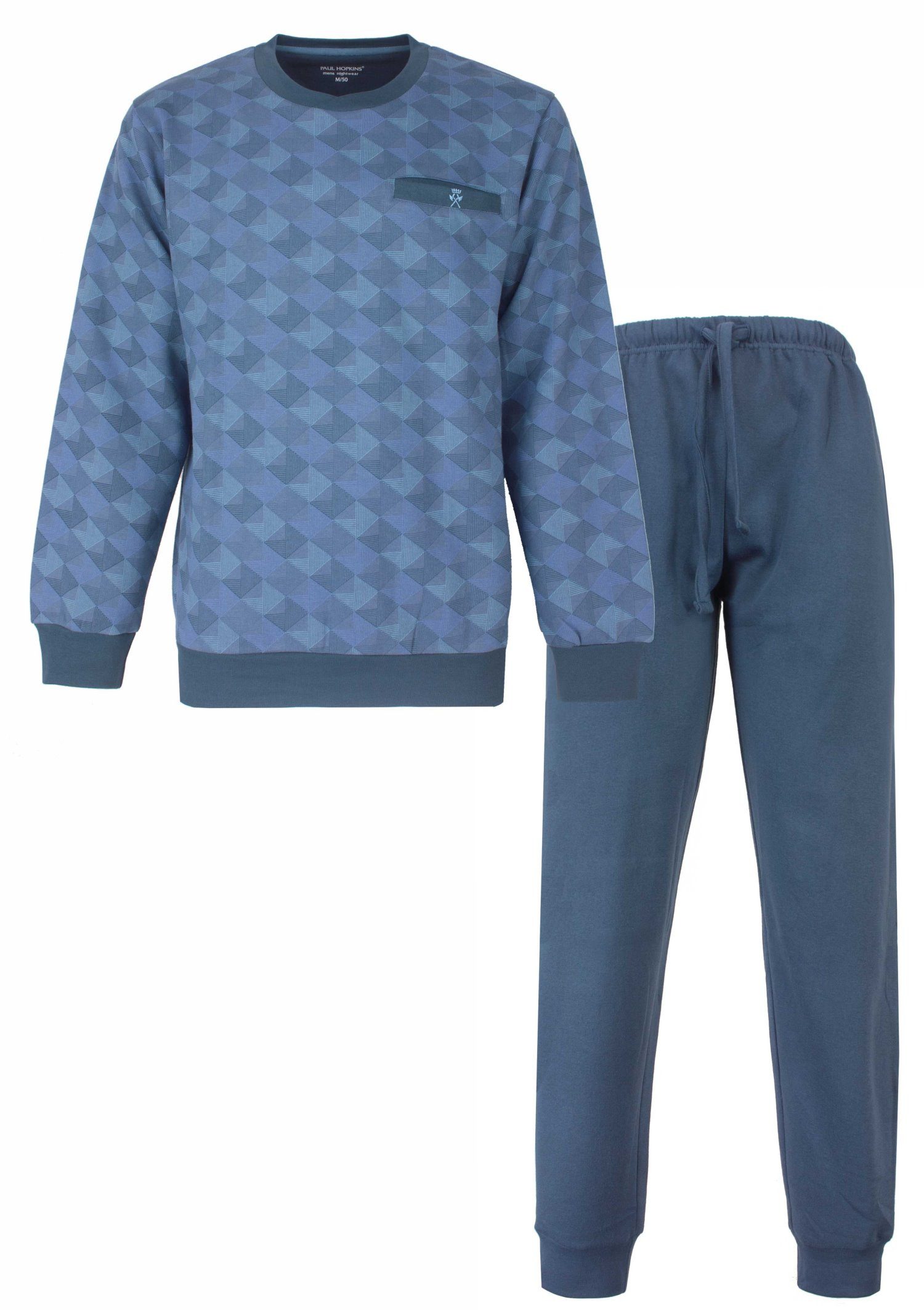 Paul Hopkins Schlafanzug Herren Micro Fleece Pyjama warm (2 tlg) Klassich