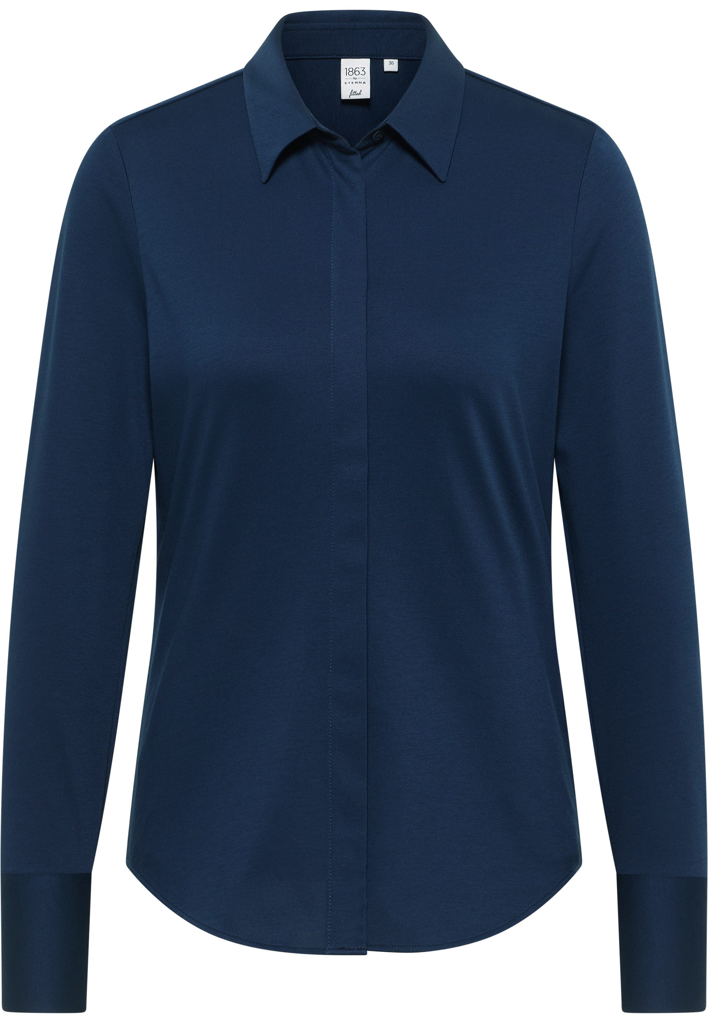 Eterna Blusentop ETERNA FITTED Langarm Bluse marine stretch 5780-19-DY70 - Japanese