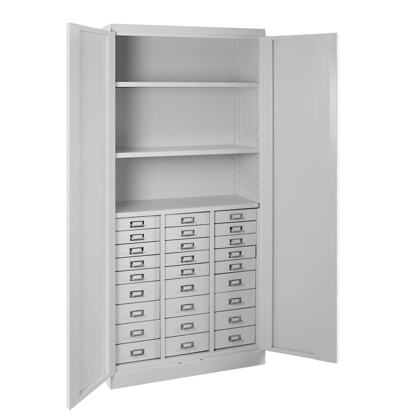 PROREGAL® Fächerschrank Schubschrank Chinchilla mit 179x80x41cm, Schub, Grau HxBxT 60