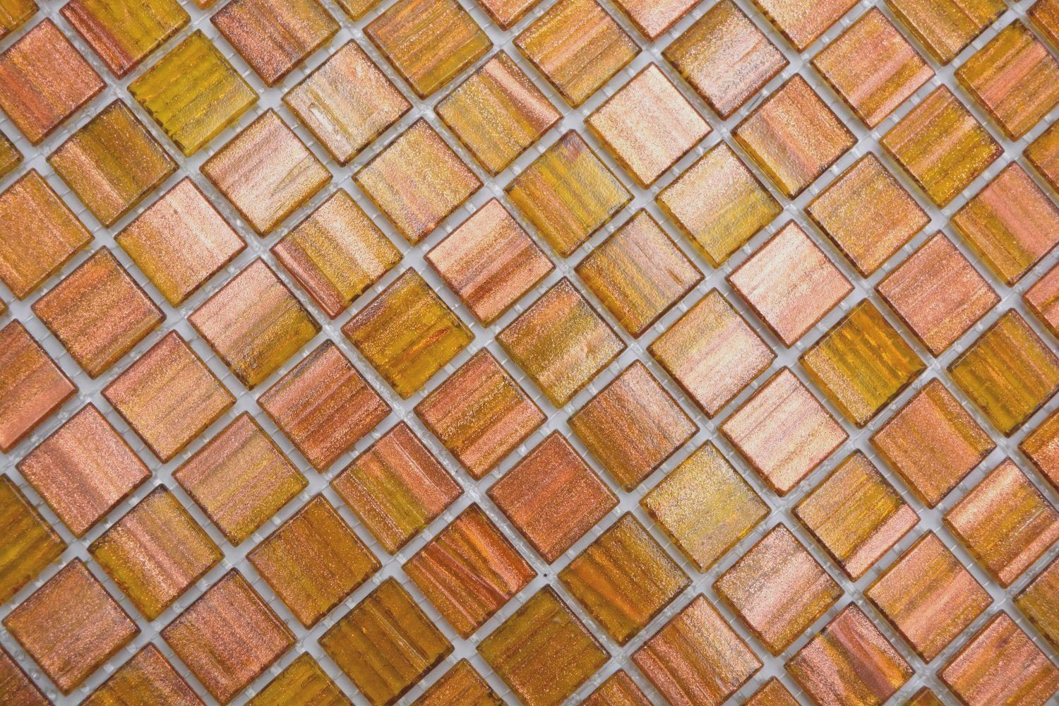 Mosani Mosaikfliesen Quadratisches Glasmosaik Mosaikfliesen glänzend hellbraun