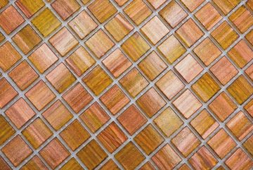 Mosani Mosaikfliesen Quadratisches Glasmosaik Mosaikfliesen hellbraun glänzend
