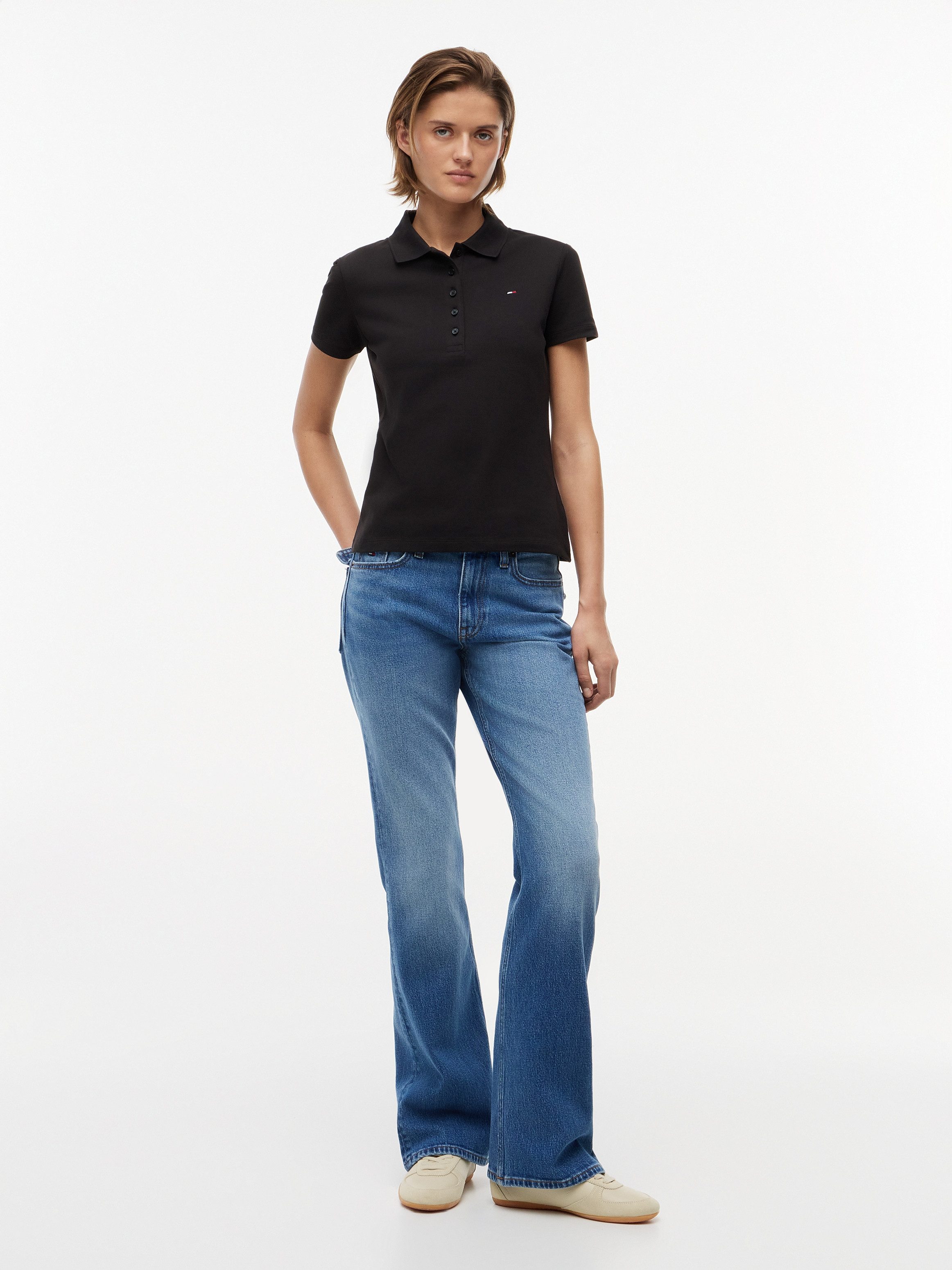 Tommy Jeans Poloshirt TJW SLIM ESSENTIAL SS POLO Baumwollmischung, slim fit