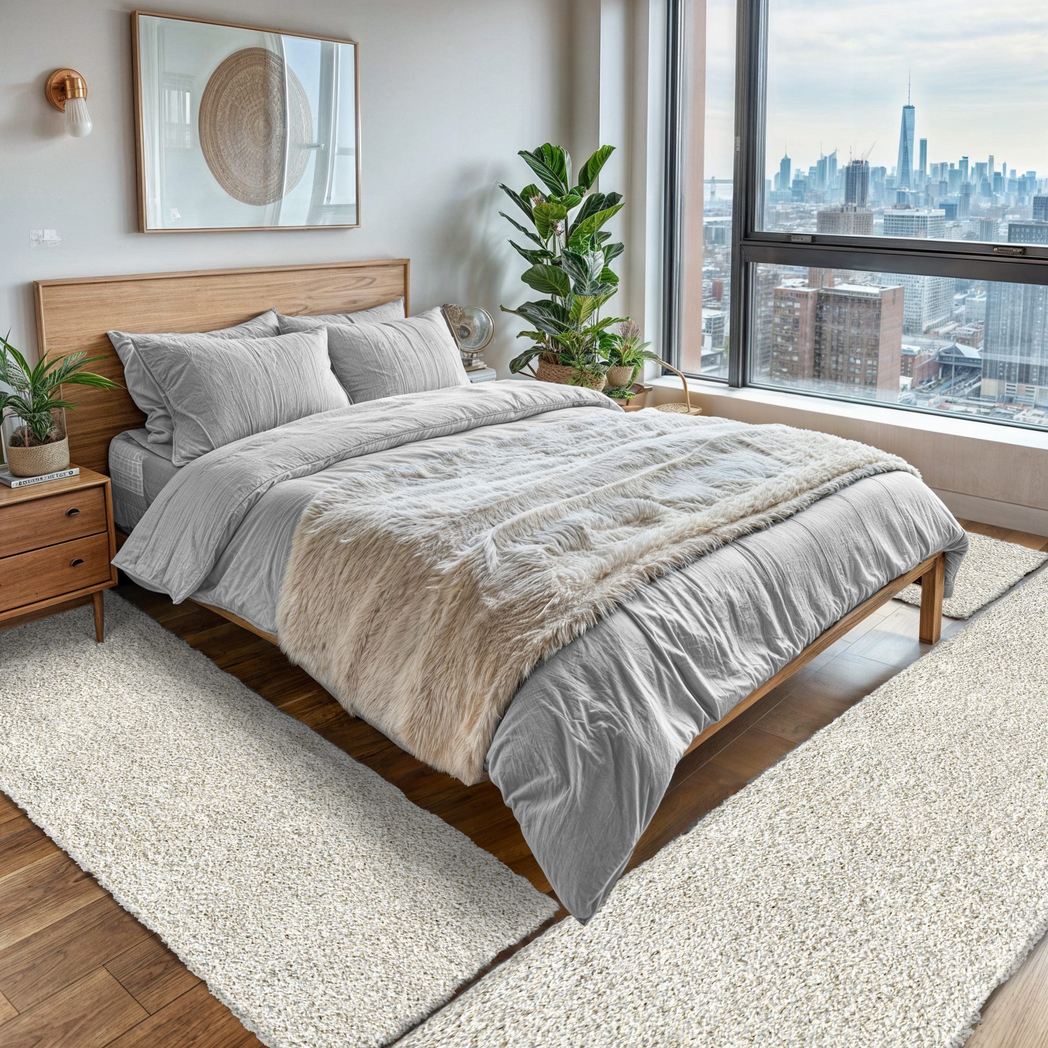 my home Hochflor-Teppich »Banji«, rechteckig, 37 mm Höhe, Uni Farben, weich günstig online kaufen