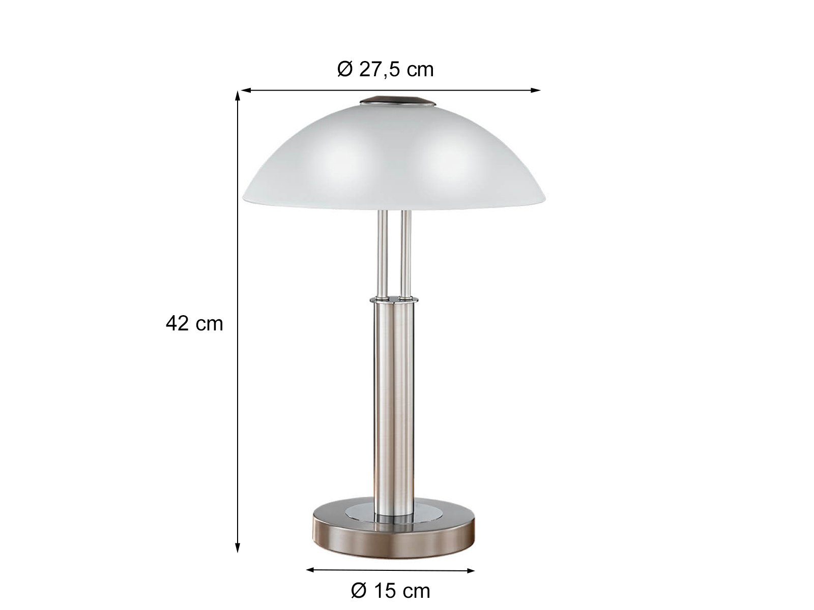 42cm Glasschirm ohne Höhe Nachttischlampe, Tischlampen Leuchtmittel, große Pilzlampe, WOFI Designer Dimmfunktion, dimmbar,