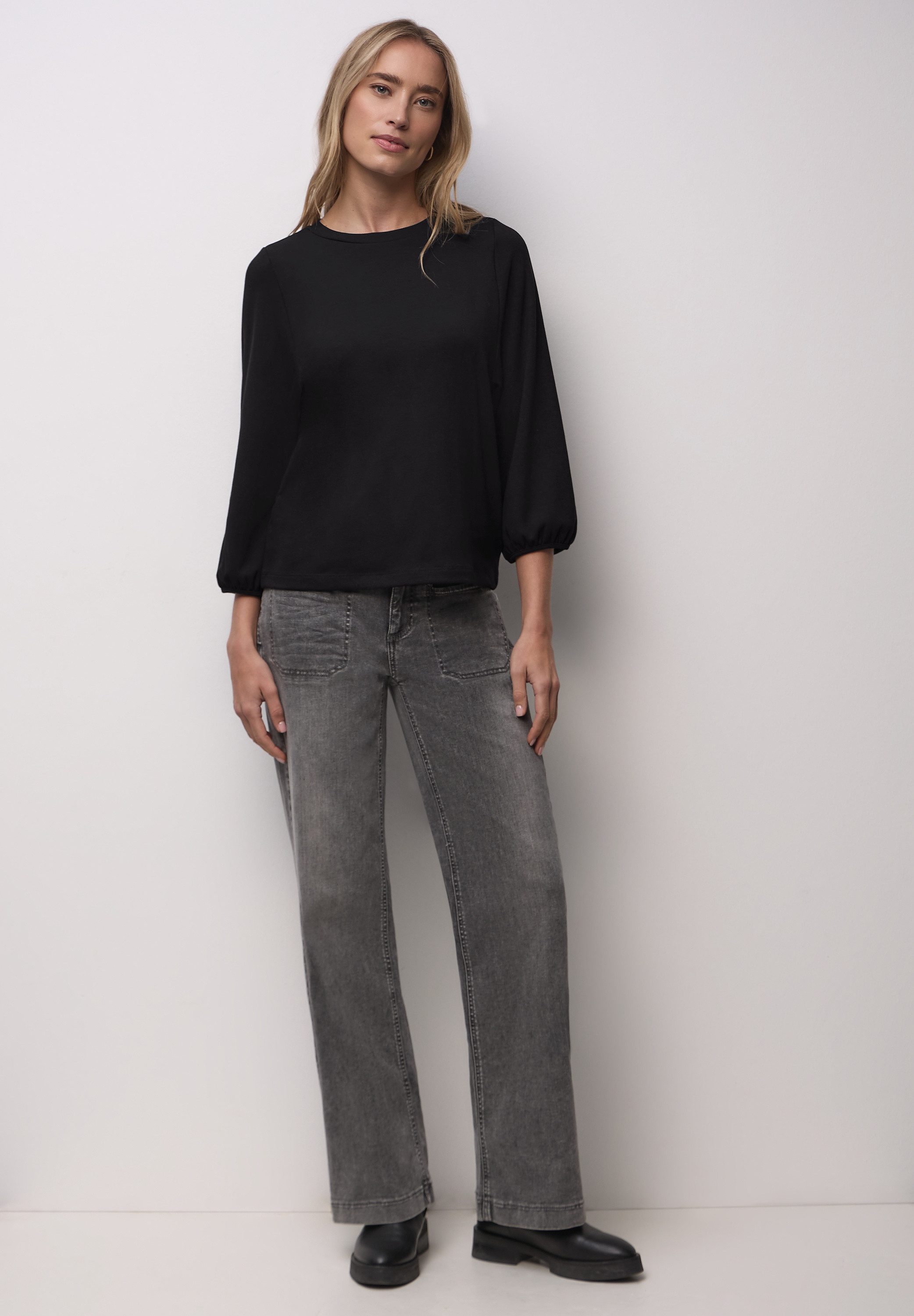 STREET ONE 3/4-Arm-Shirt aus softem Materialmix