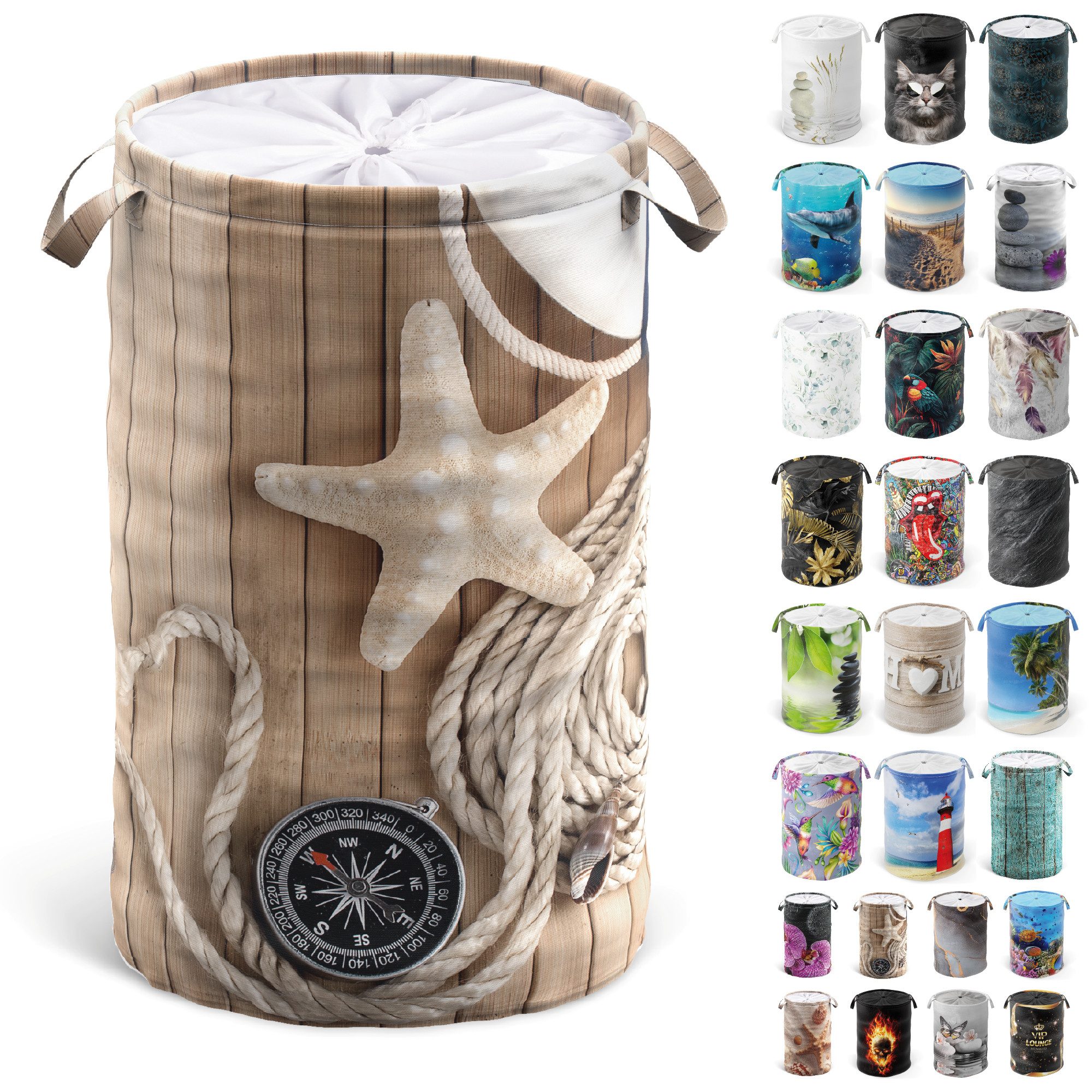 Sanilo Wäschekorb mit Motiv, viele schöne Кошики для білизни zur Auswahl, Wäschesack mit Sichtschutz, 60 Liter, faltbar, kräftige Кольора(ів)