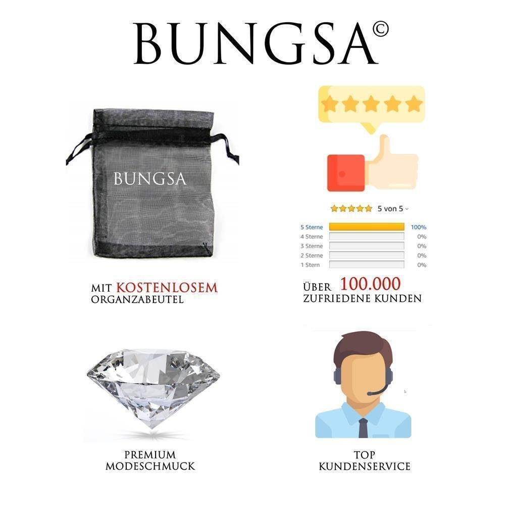 BUNGSA Fingerring 49 (15.6) Ring überlappende Dreiecke sandestahlt roségold Damen (Ring, 1-tlg), Frauen Mädchen