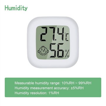 Gontence Bodenthermometer 4 Stück luftfeuchtigkeitsmesser Thermometer Innen Mini LCD Digital, 4-tlg.