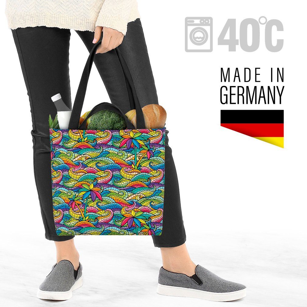 (1-tlg), Farben Palme Tradition Regenbogen Urlaun Hawaii Fenster Henkeltasche Reisen F VOID Glas