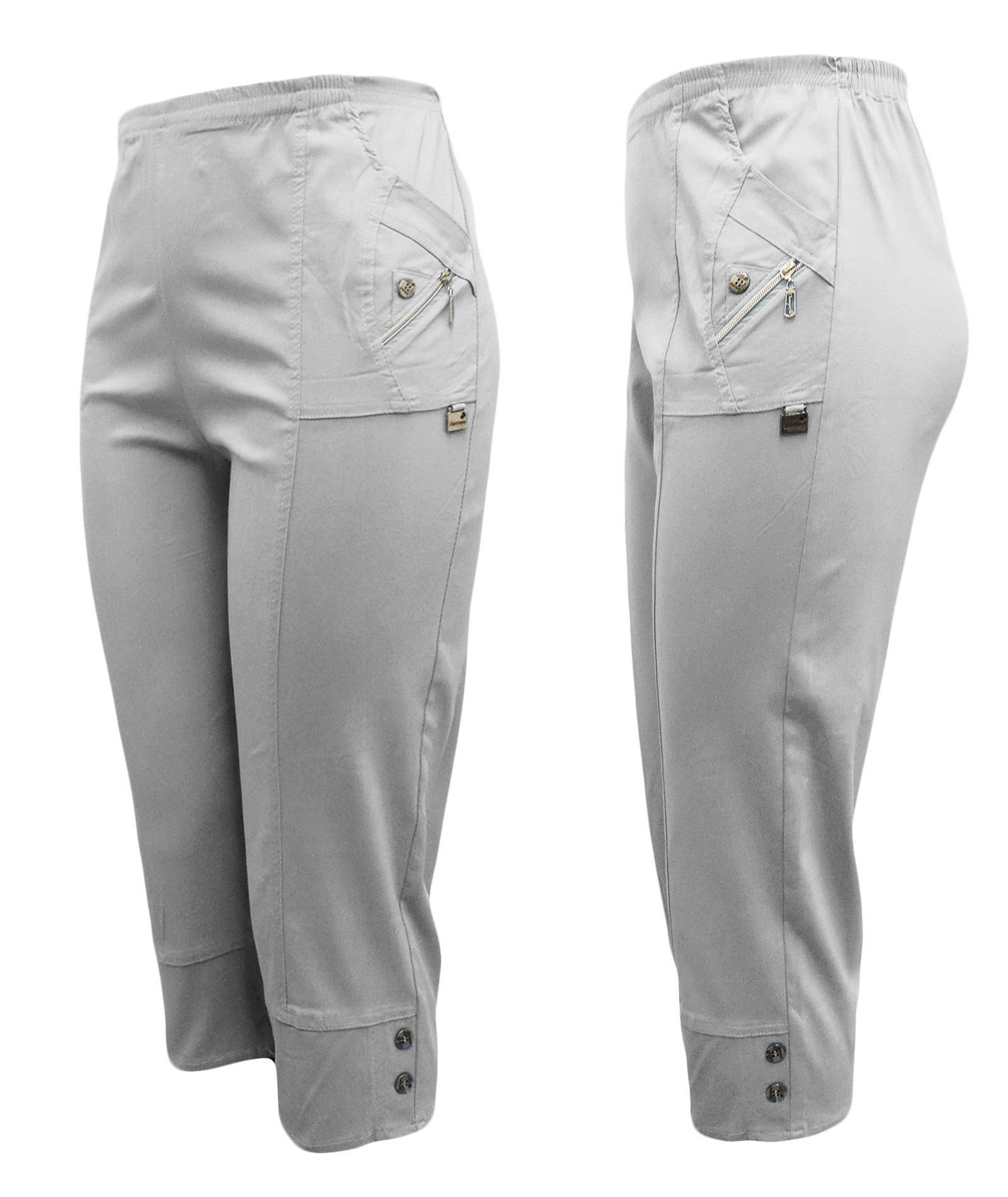 Cherry Berry Caprihose Damen Sommerhose 3/4 Freizeit Hose mit Stretch im Regular fit in den Größen 38/40 bis 52/54 erhältlich