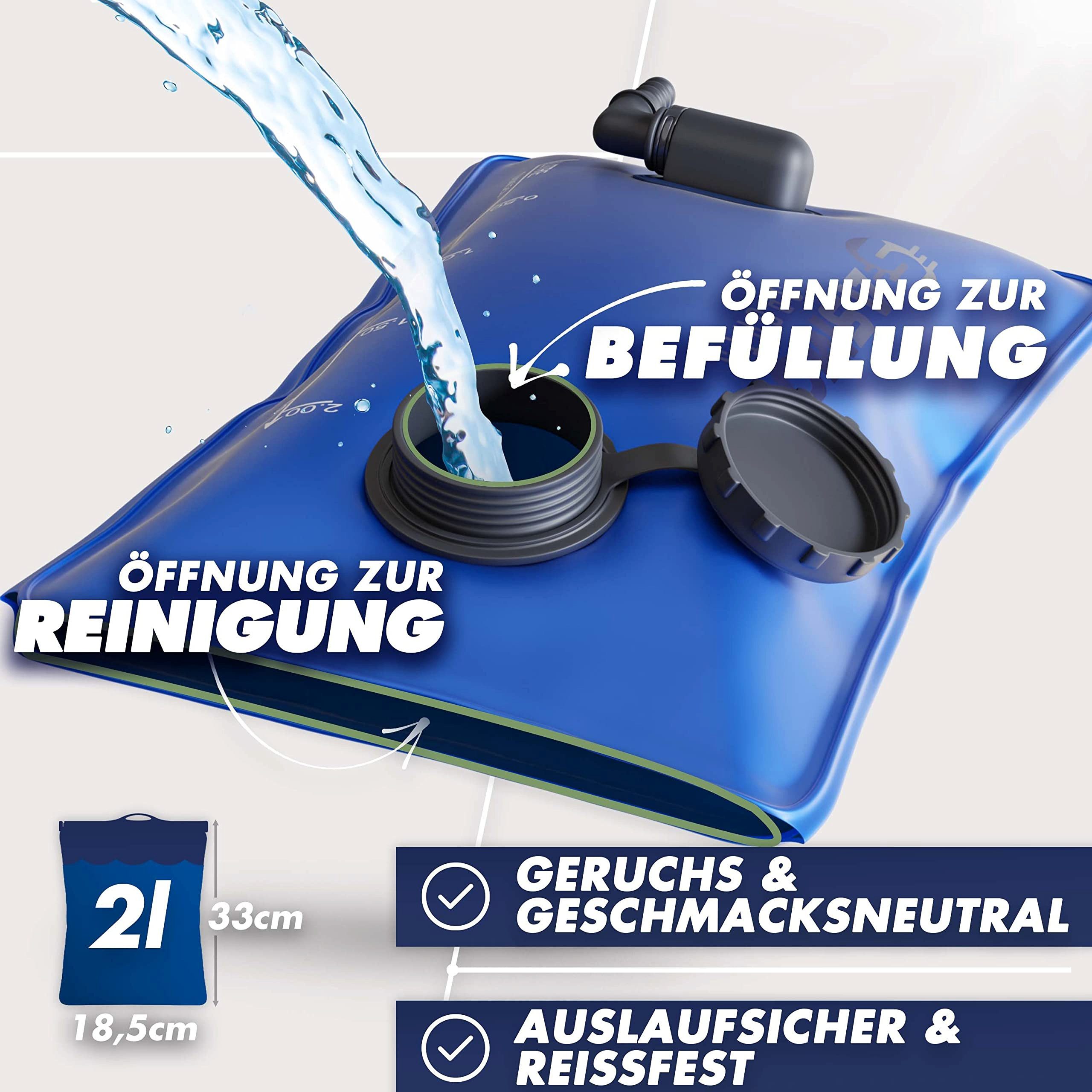 Sasmo Trinkrucksack mit Thermofach, Trinkrucksack Laufen - Ultraleicht, Laufrucksack Damen & Herren inklusive Regenschutz & Reflektoren