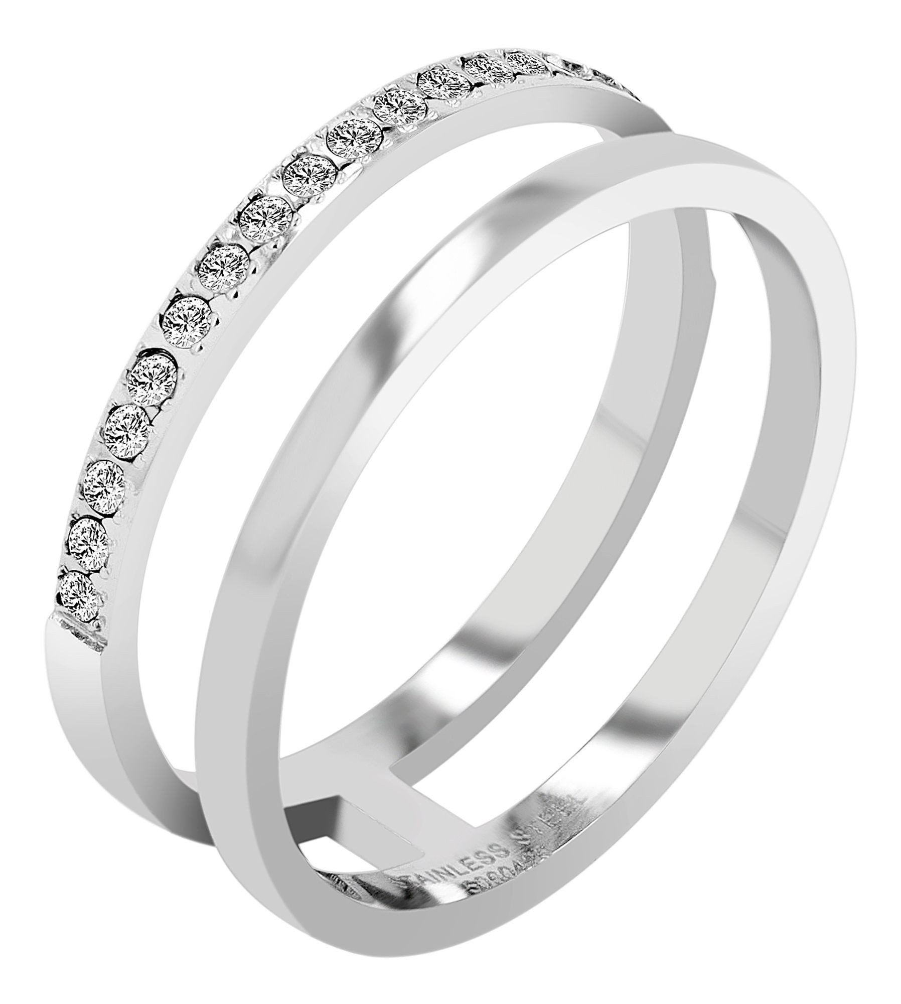 AKZENT Fingerring Zenith Edelstahl silber Damen, Damen Ring günstig online kaufen