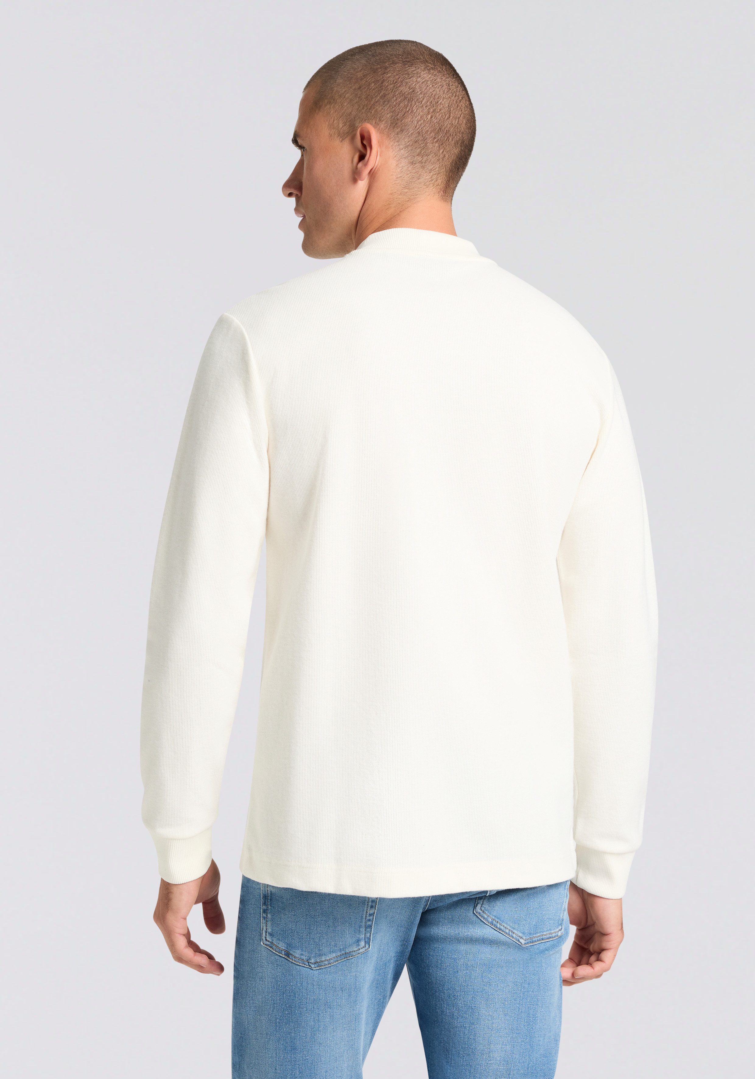 BOSS ORANGE Langarmshirt Te explorer Rundhalsausschnitt, Saum- und Ärmelbündchen