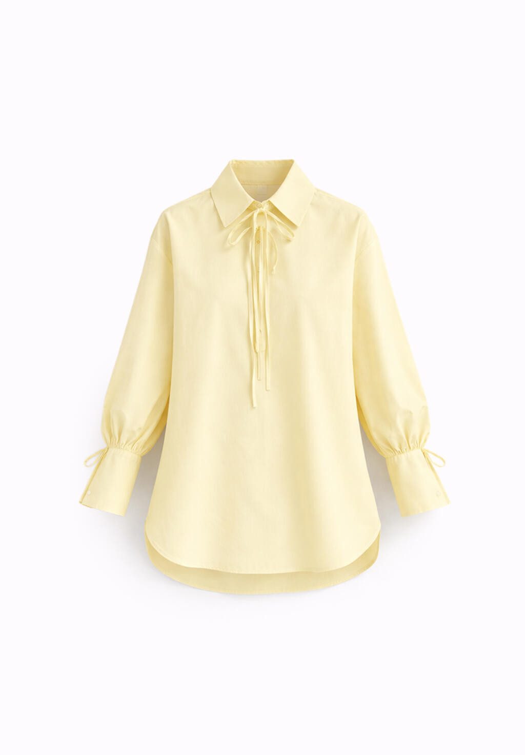 Tunikashirt TUNIKA MIT HEMDKRAGEN UND BINDUNG AUS 100 % BAUMWOLLE