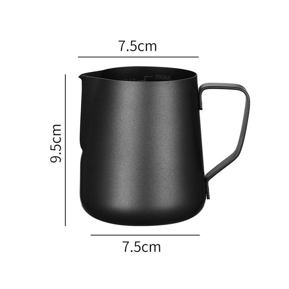 XDeer Milchkännchen Milchkännchen,Edelstahl Aufschäumkännchen, Milchaufschäumer, 350 l, Barista Zubehör, Milchkanne Edelstahl